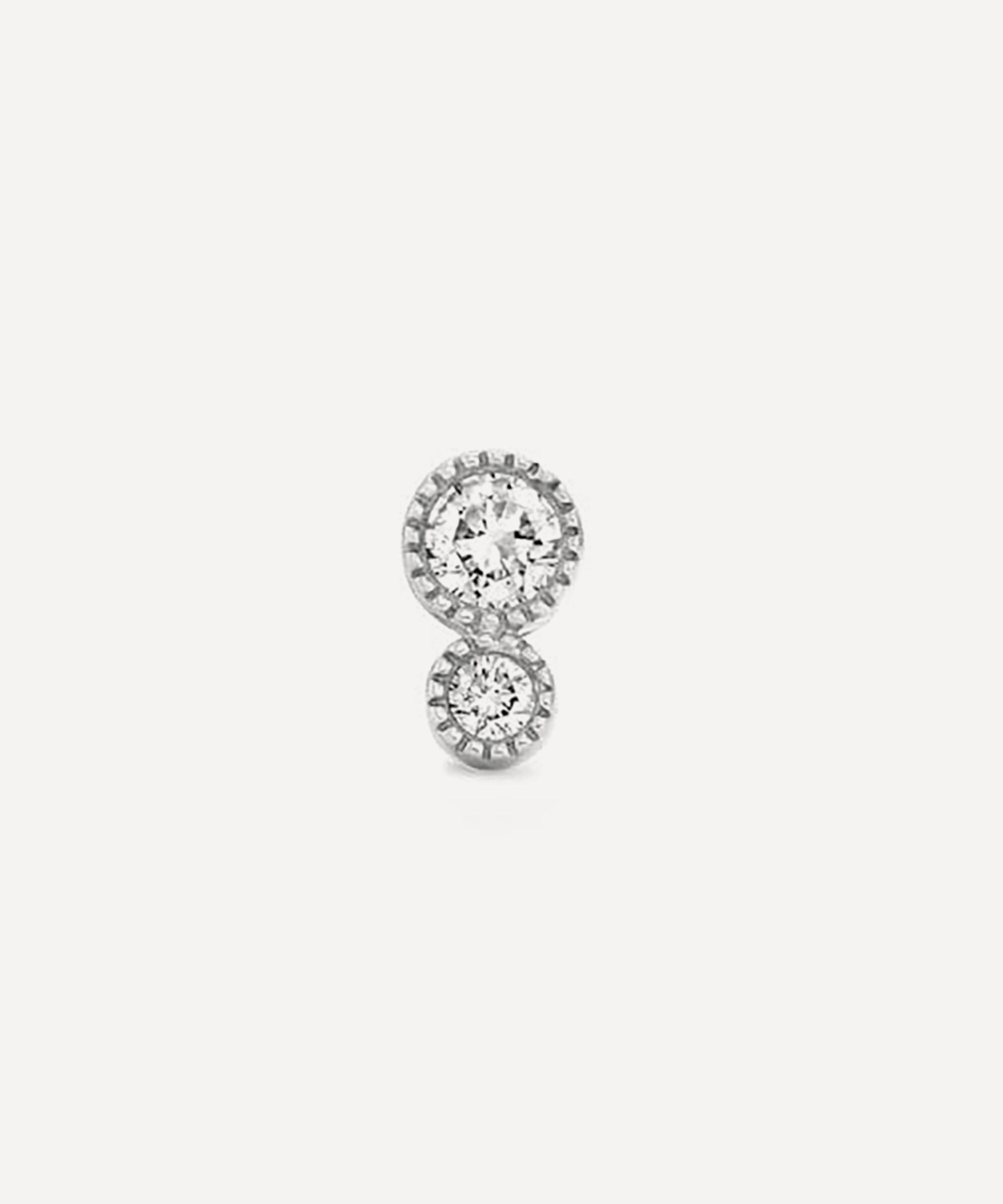 Dinny Hall - 9ct White Gold Lab Grown Diamond Duo Single Stud Earring image number 2