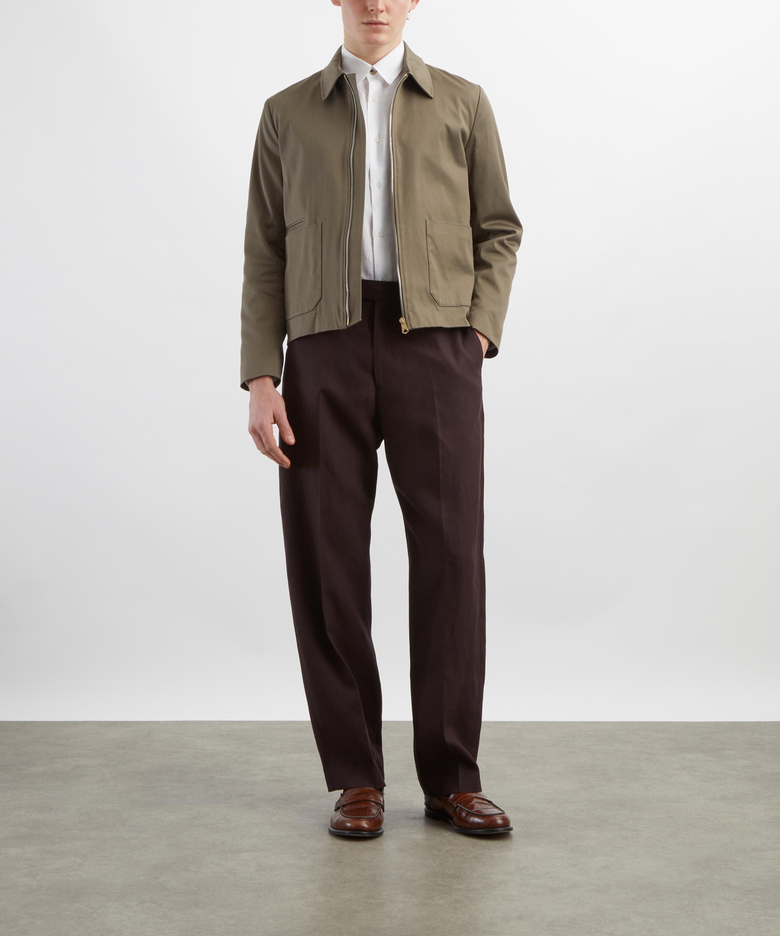 Paul Smith - Relaxed Tapered Linen Trousers image number 1