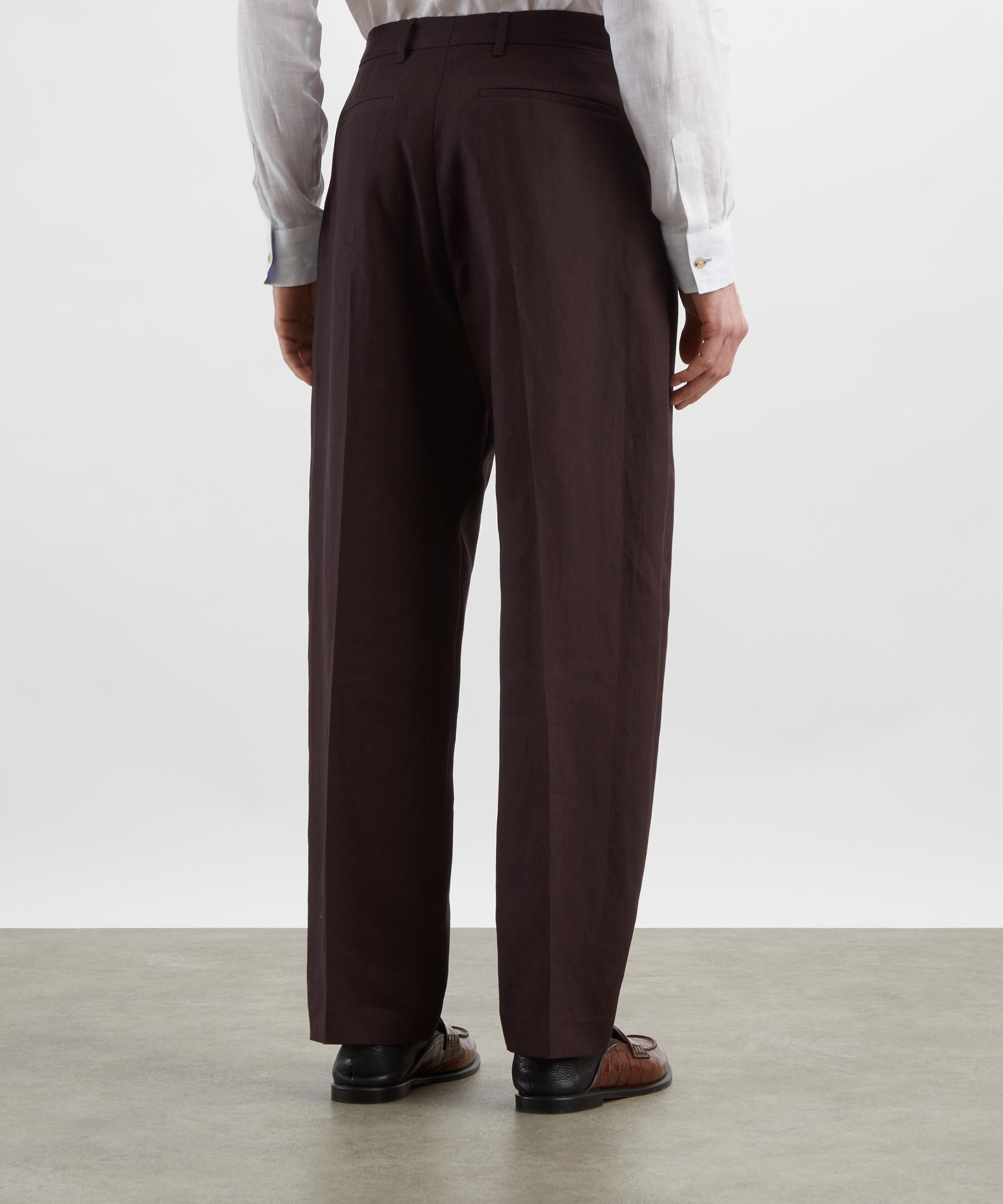 Paul Smith - Relaxed Tapered Linen Trousers image number 3