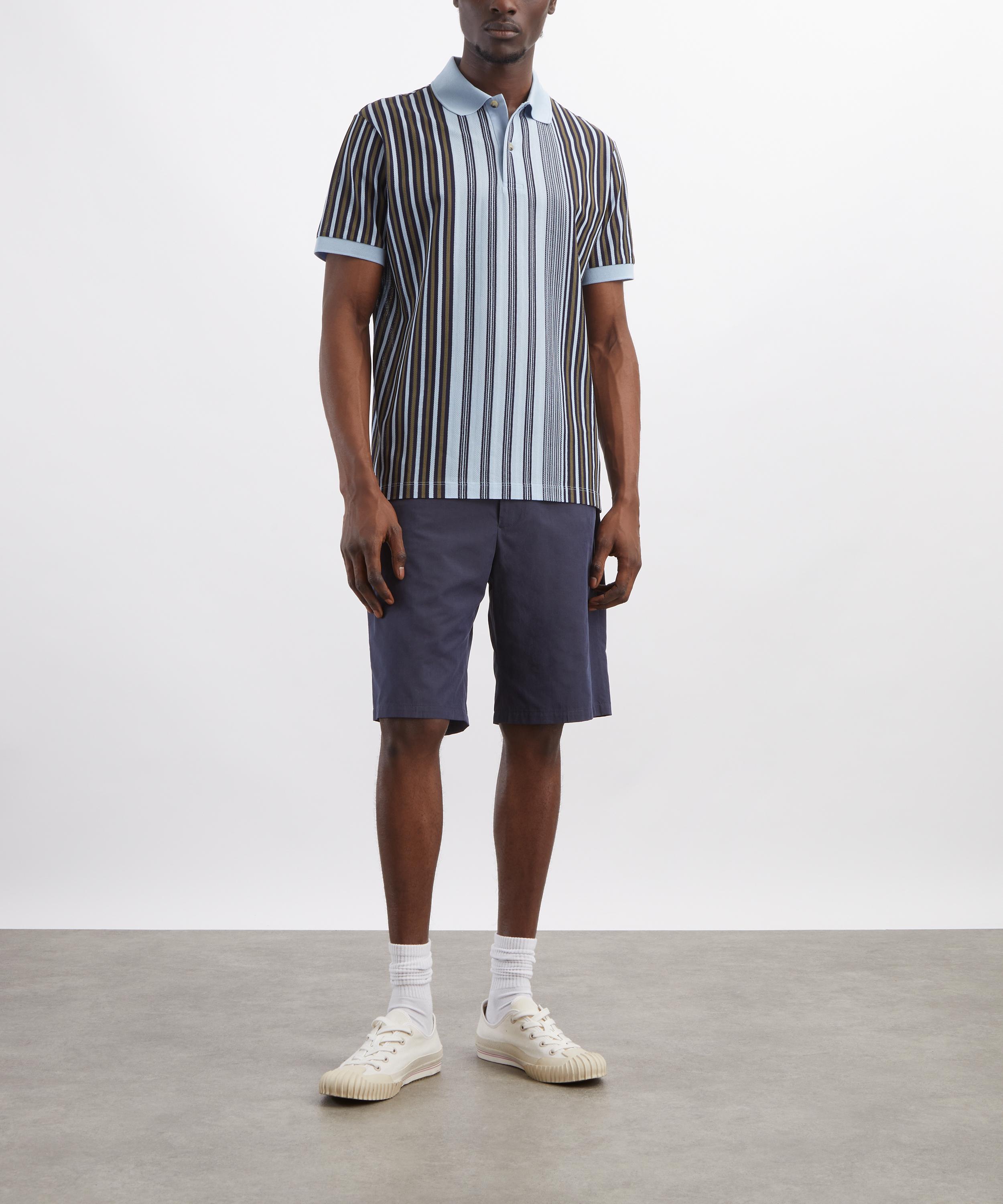 Paul Smith - Sky Blue Deck Stripe Polo Shirt image number 1