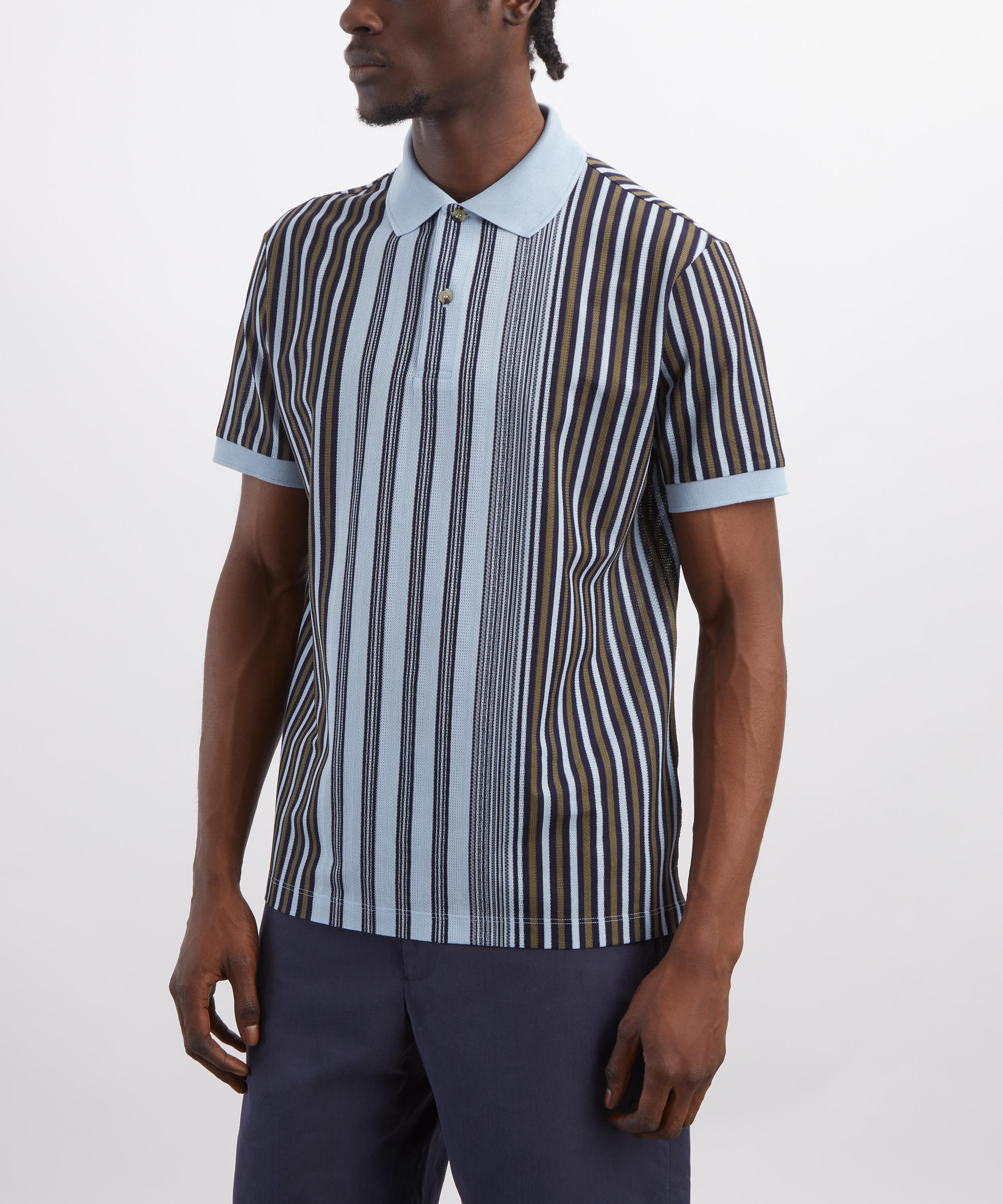 Paul Smith - Sky Blue Deck Stripe Polo Shirt image number 2