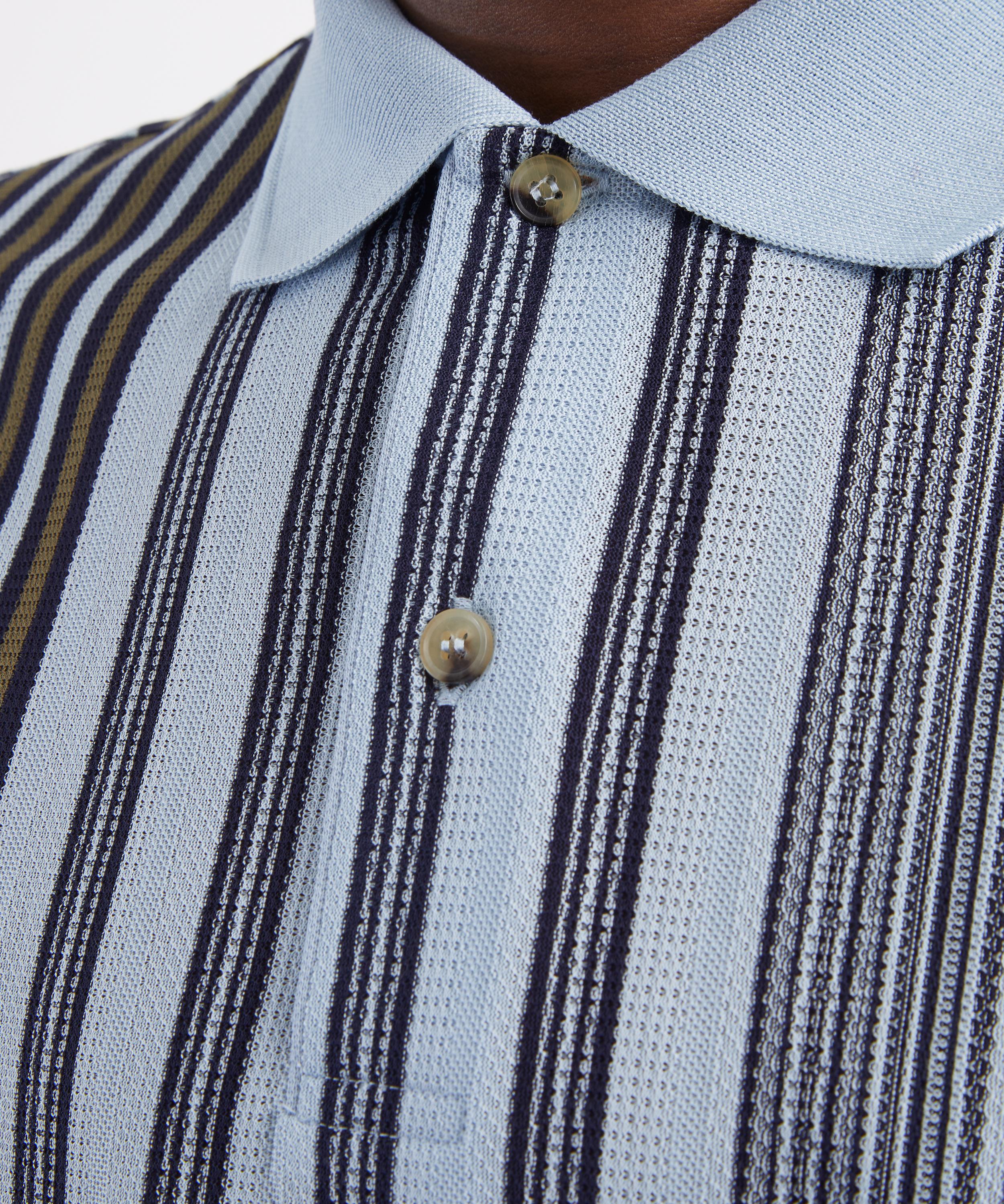 Paul Smith - Sky Blue Deck Stripe Polo Shirt image number 4