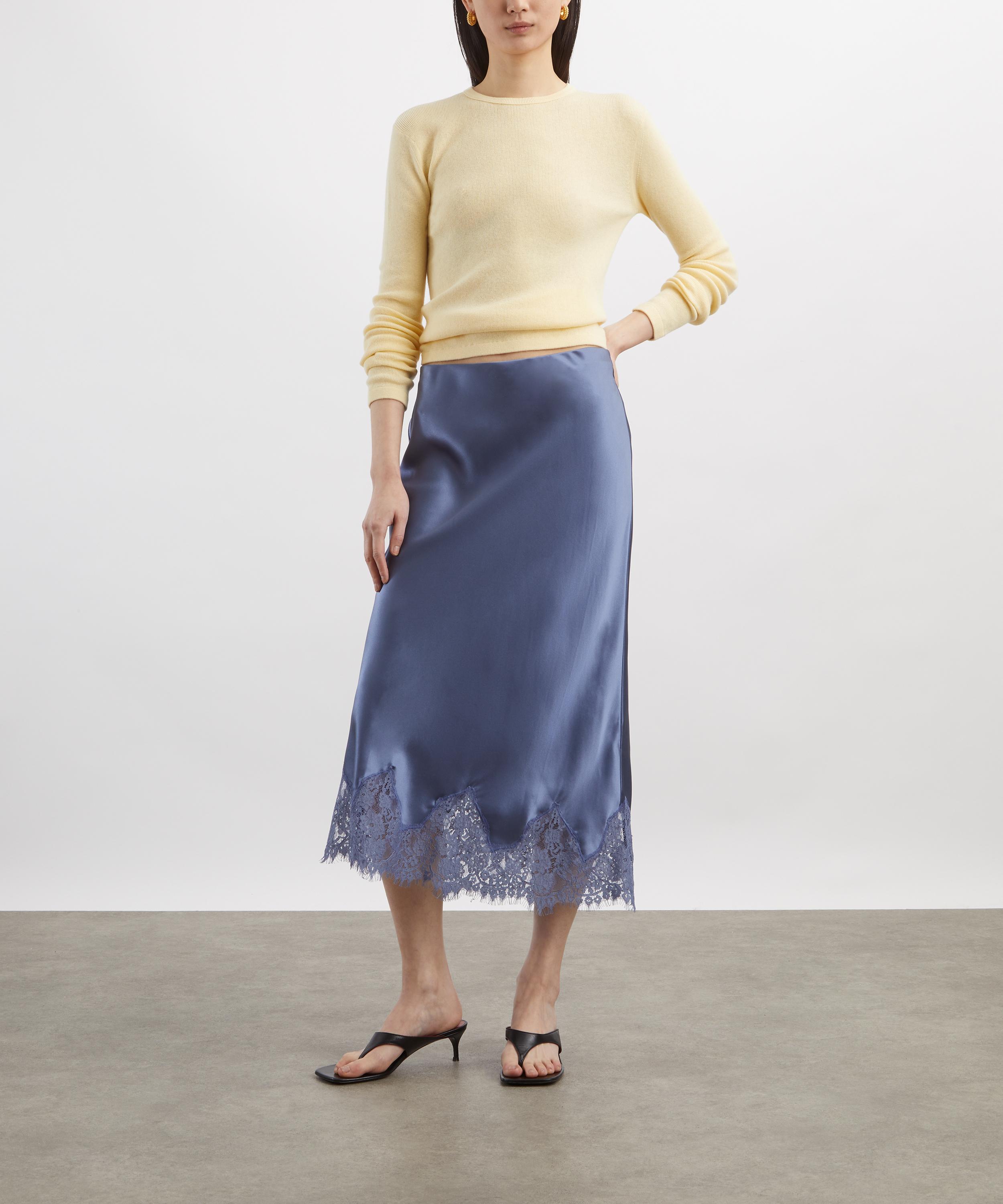 Reformation - Carolina Cornflower Silk Lace Skirt image number 1
