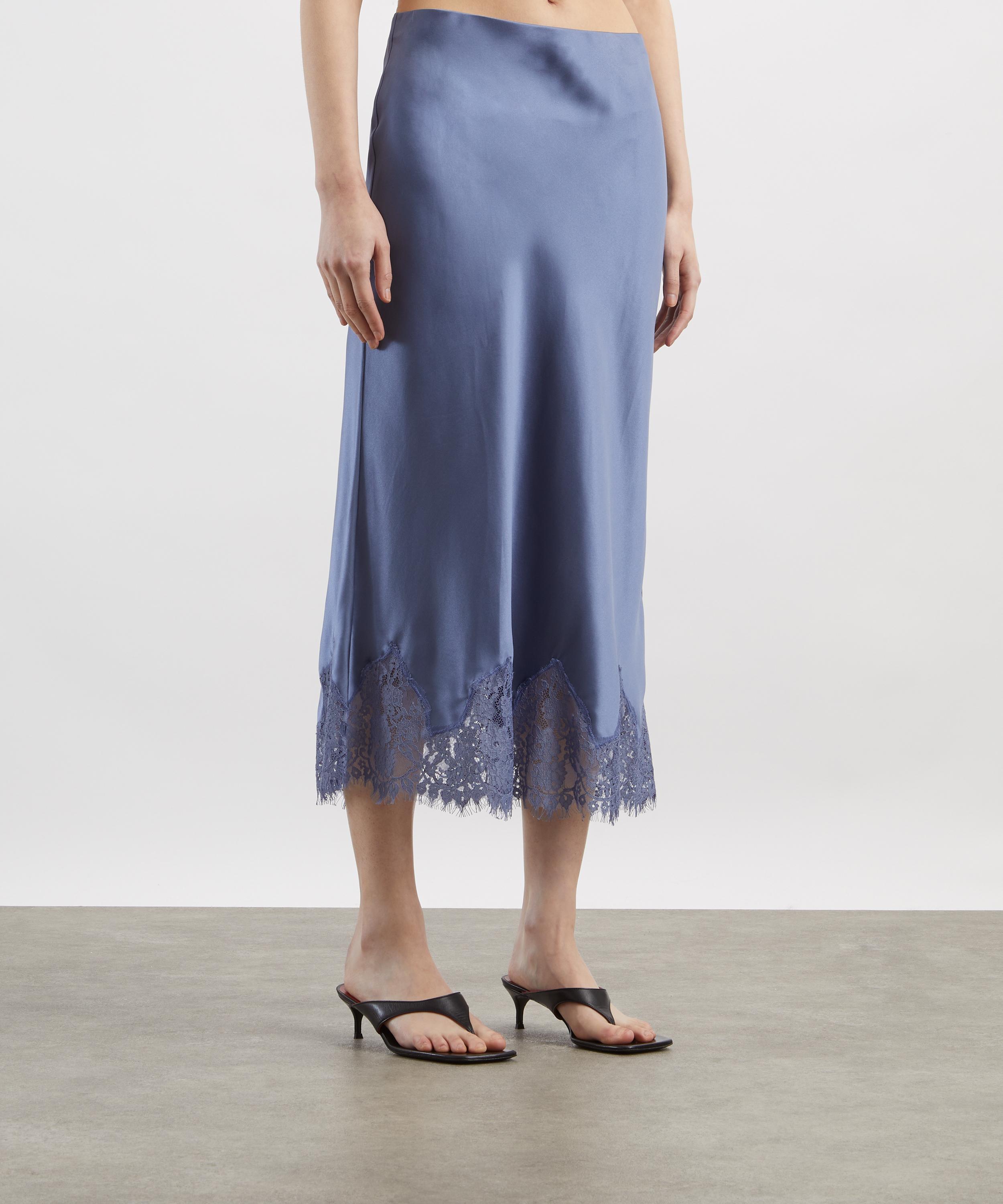 Reformation - Carolina Cornflower Silk Lace Skirt image number 2