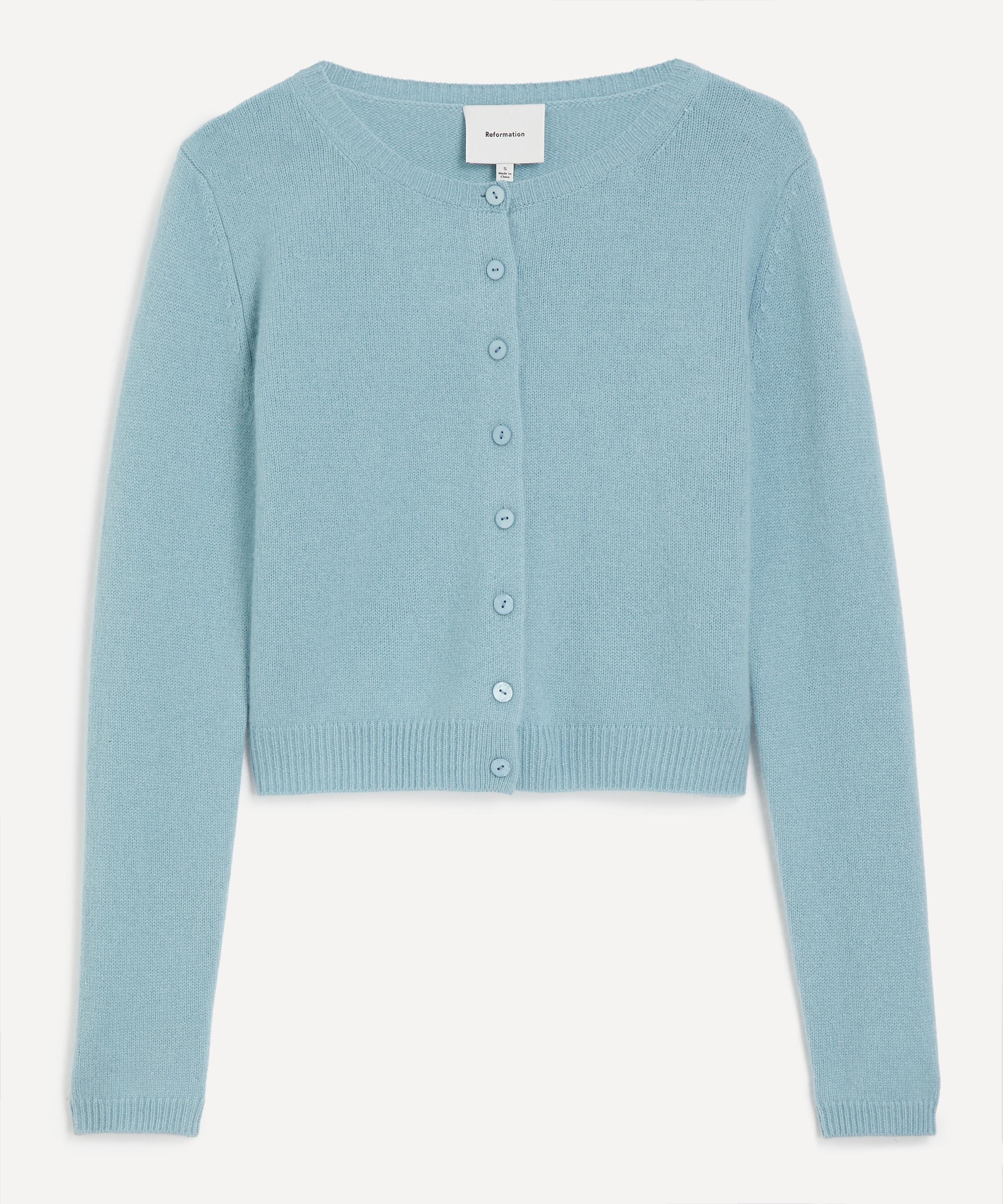 Reformation - Clara Turquoise Cashmere Cardigan&nbsp;