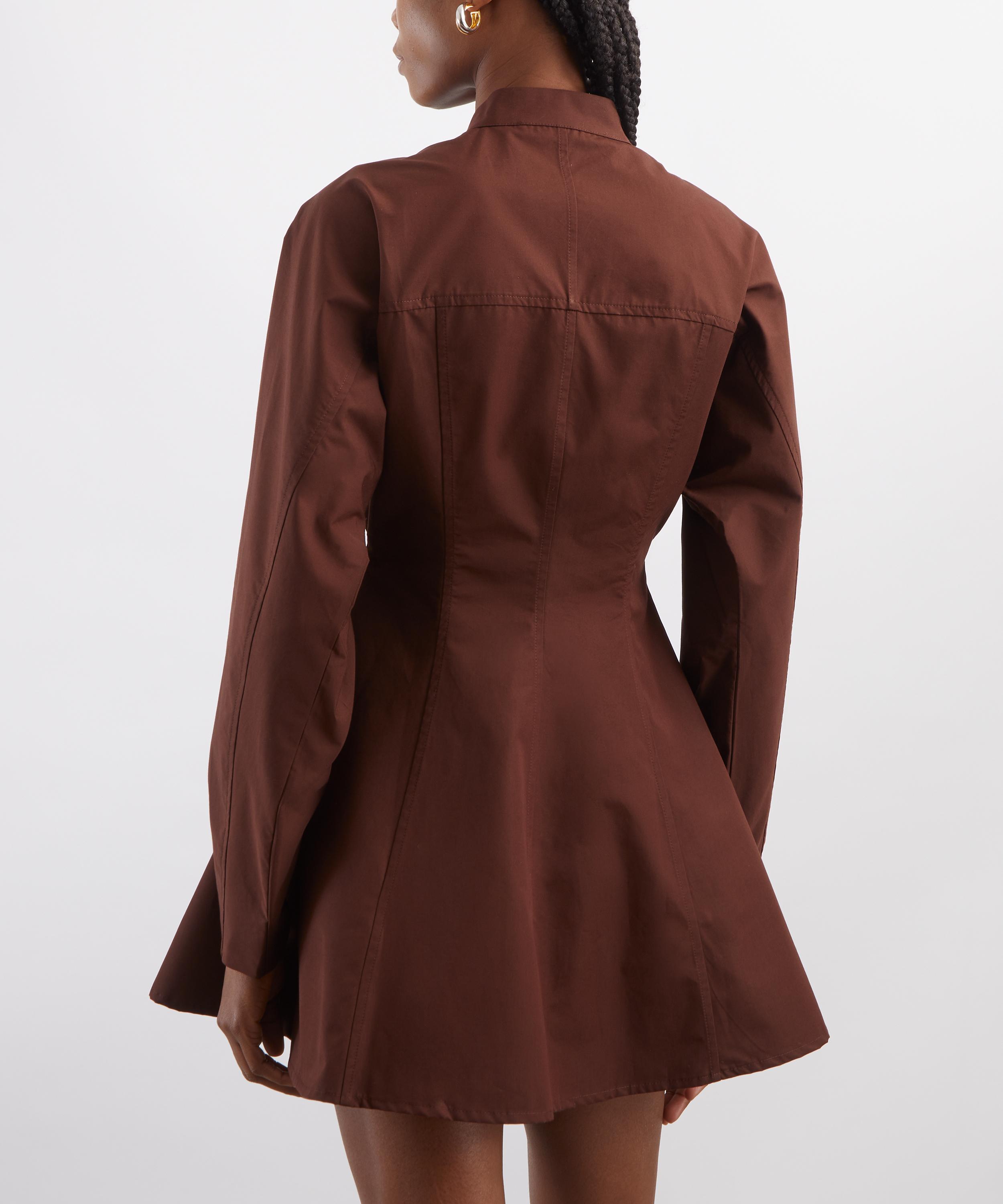 Tolu Coker - Brown Stand-Collar Shirt Dress image number 3