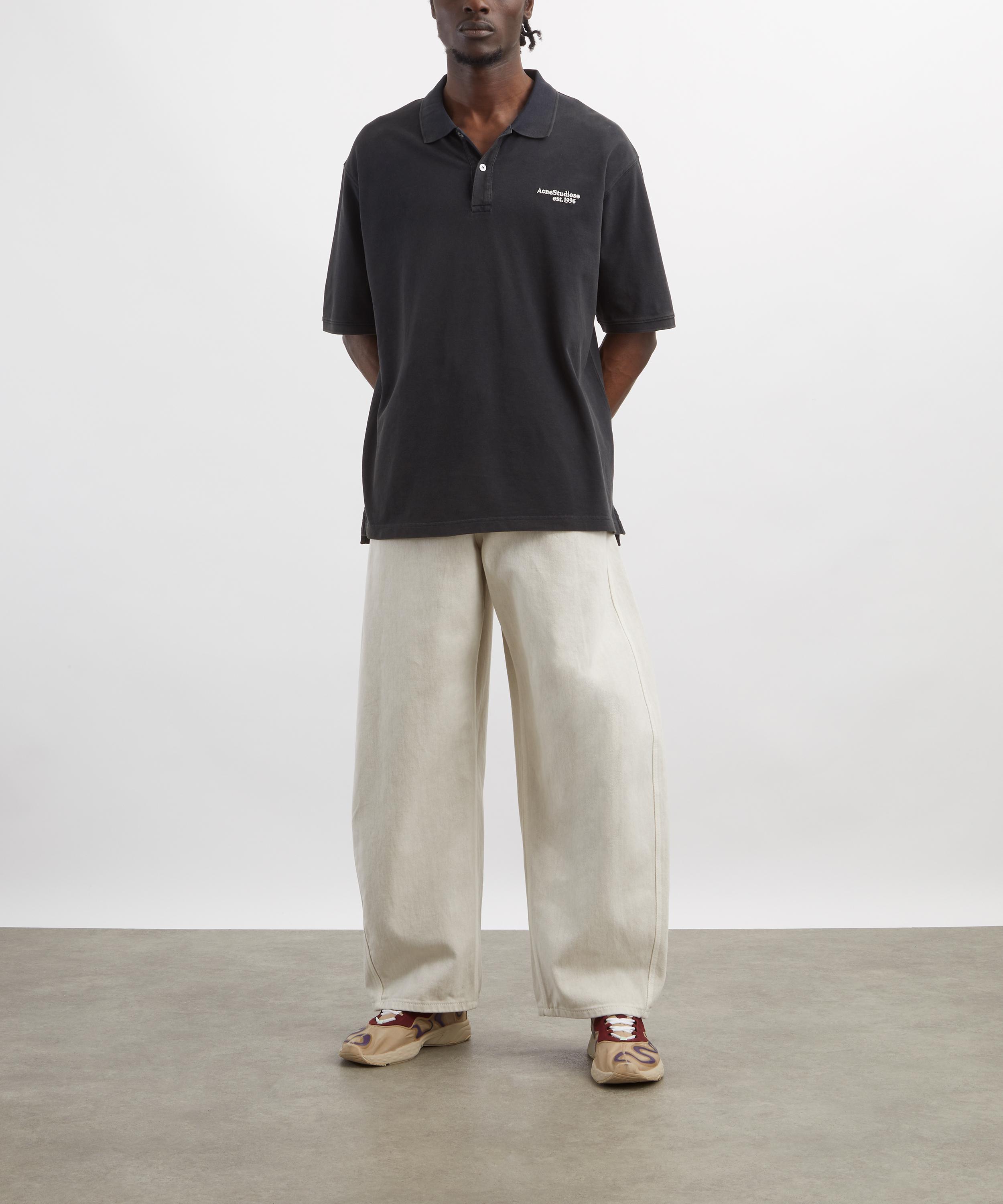 Acne Studios - Black Washed Logo Polo&nbsp; image number 1