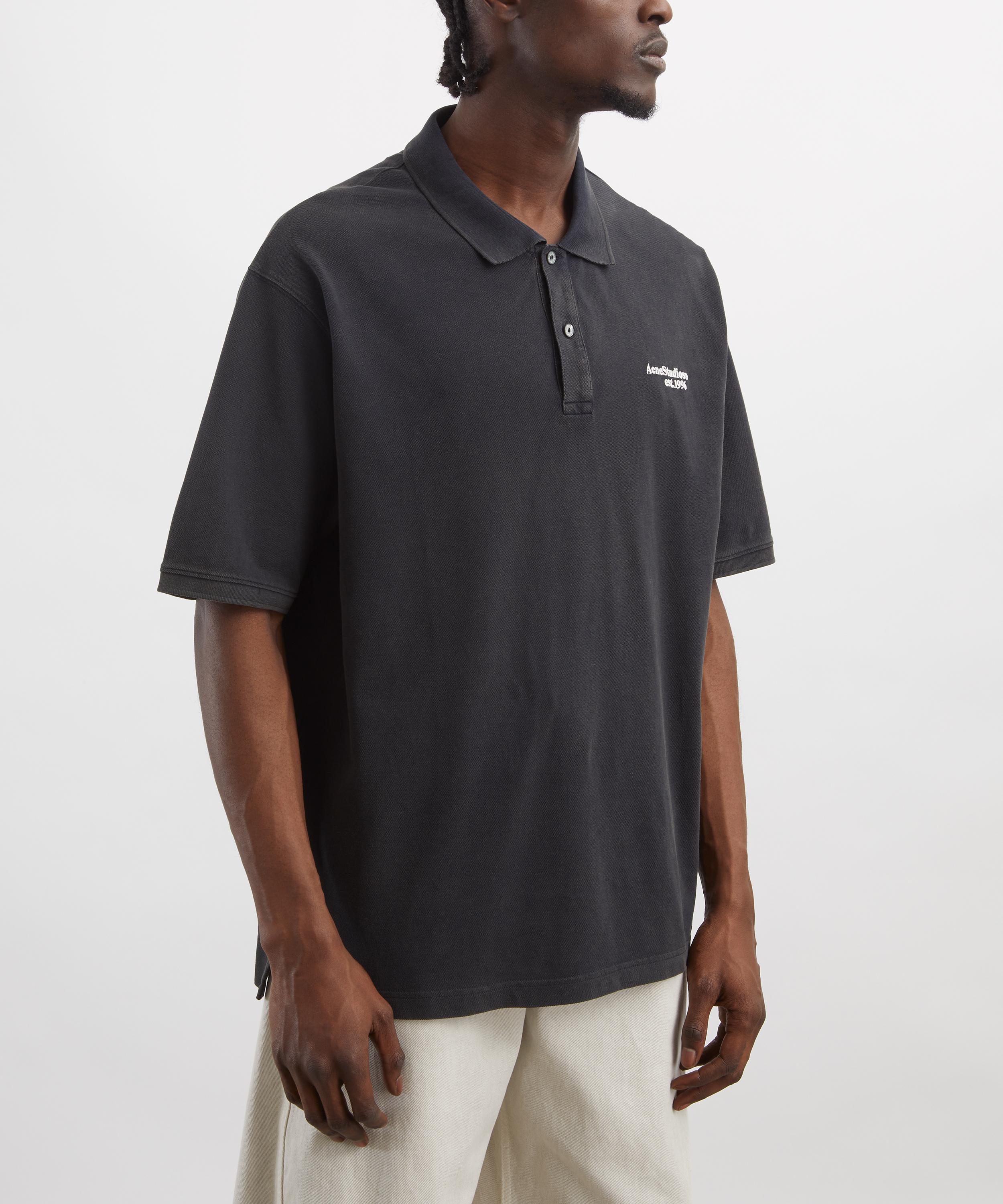 Acne Studios - Black Washed Logo Polo&nbsp; image number 2