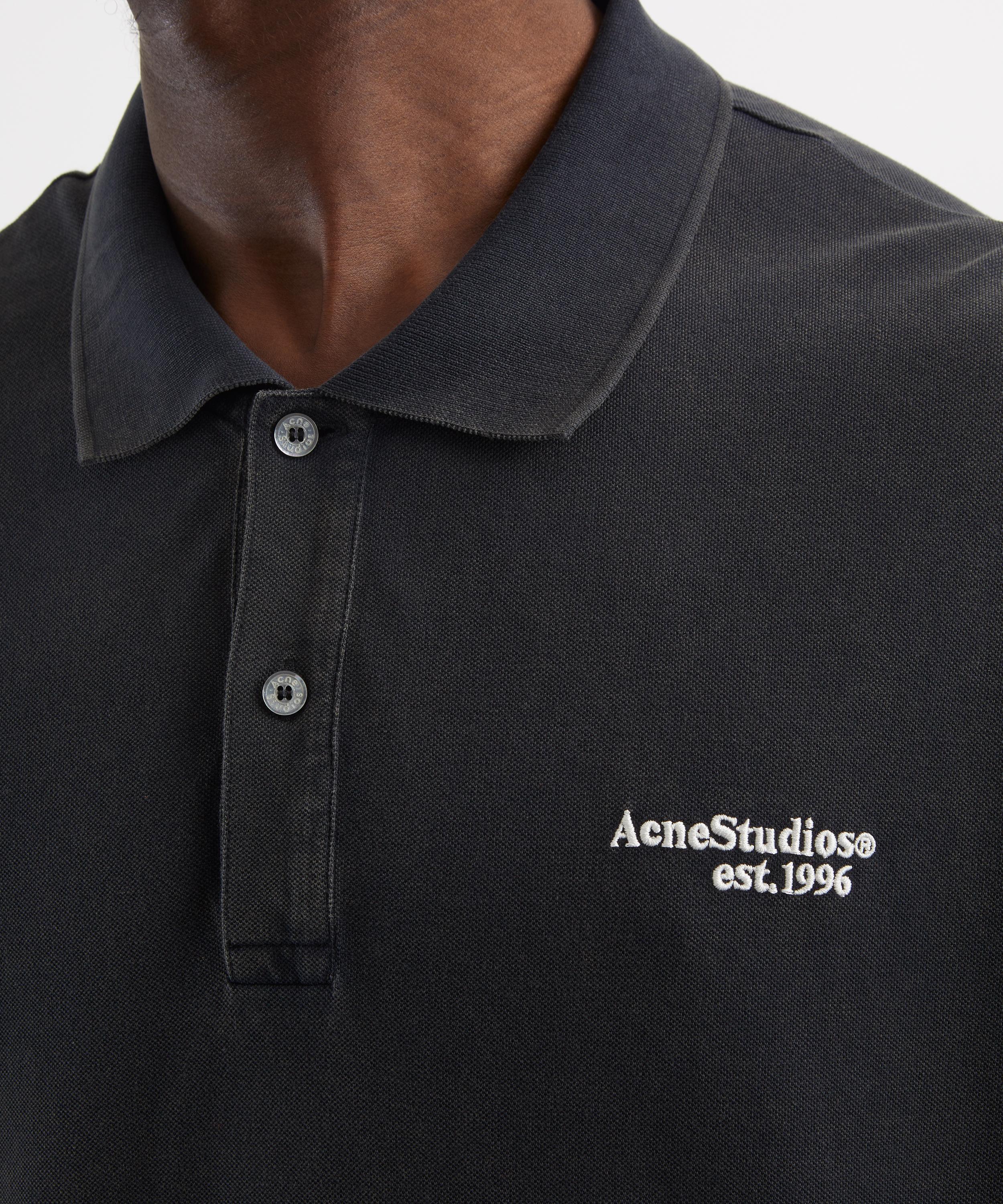 Acne Studios - Black Washed Logo Polo&nbsp; image number 4