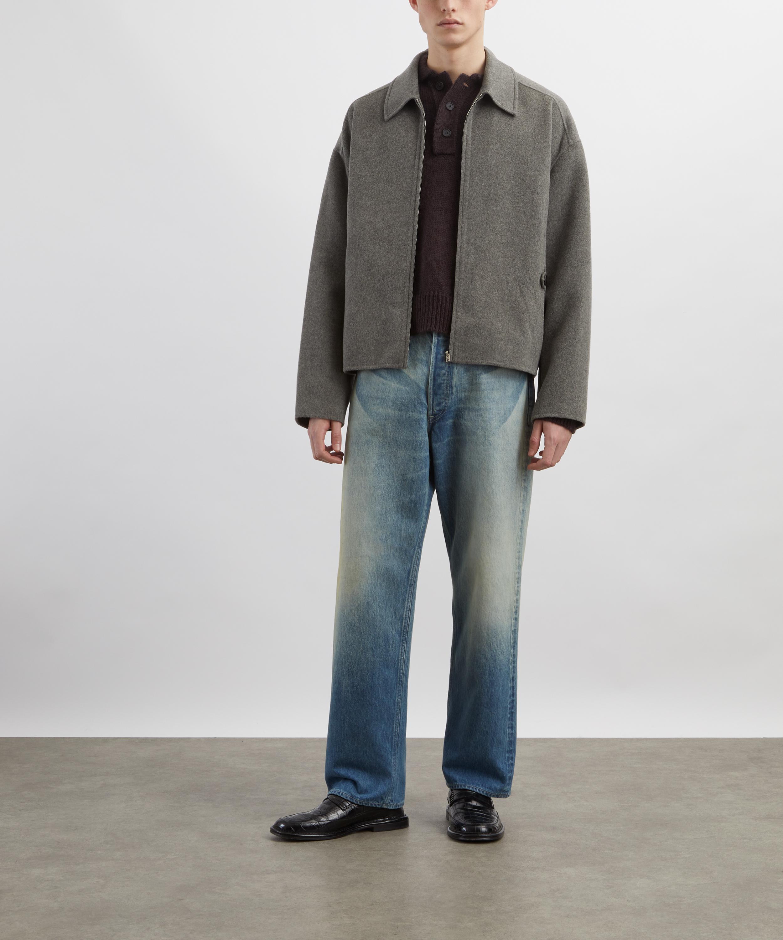 Acne Studios - Vintage Grey Melange Cashmere Zip Jacket image number 1