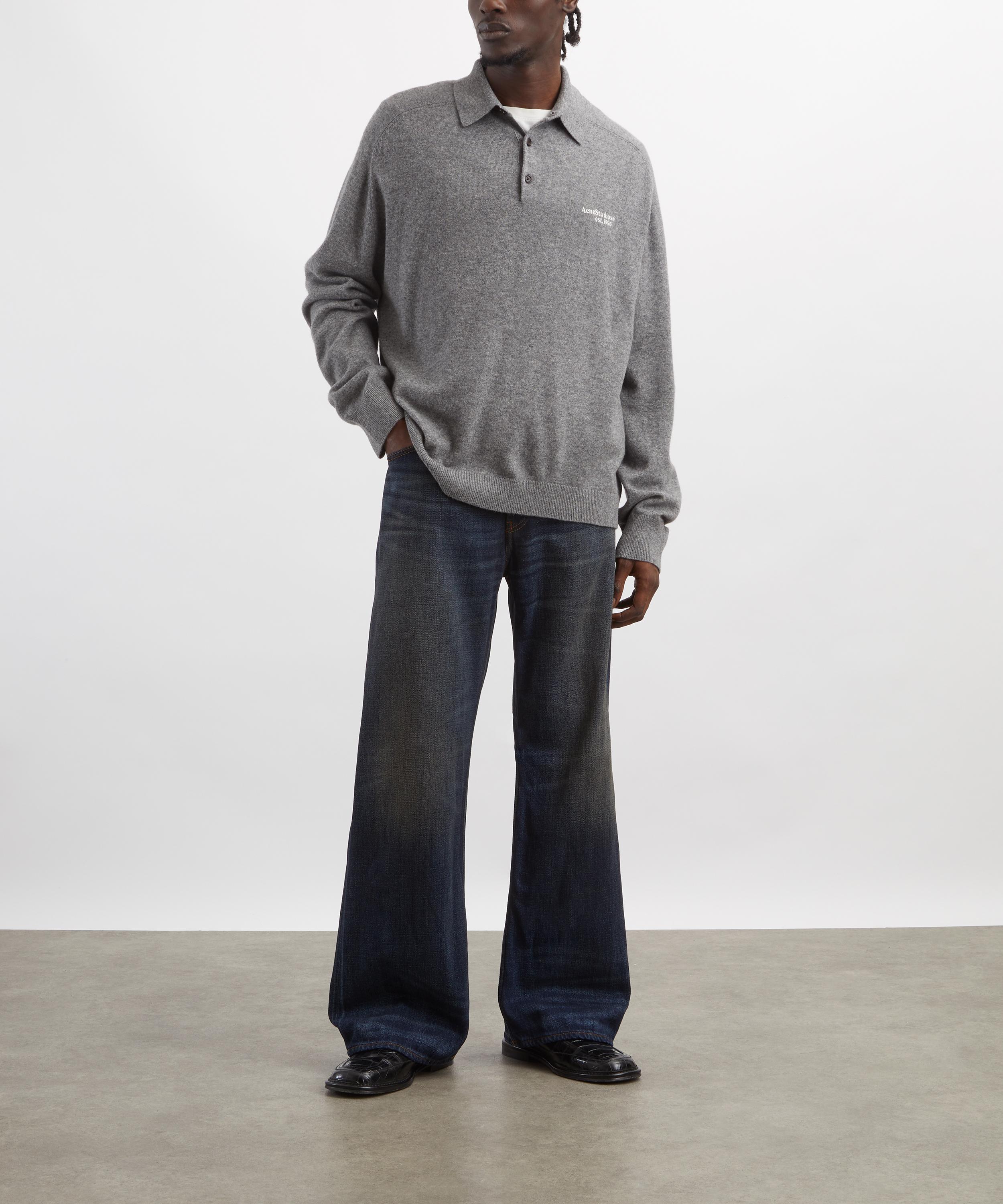 Acne Studios - Dark Grey Knit Polo&nbsp; image number 1