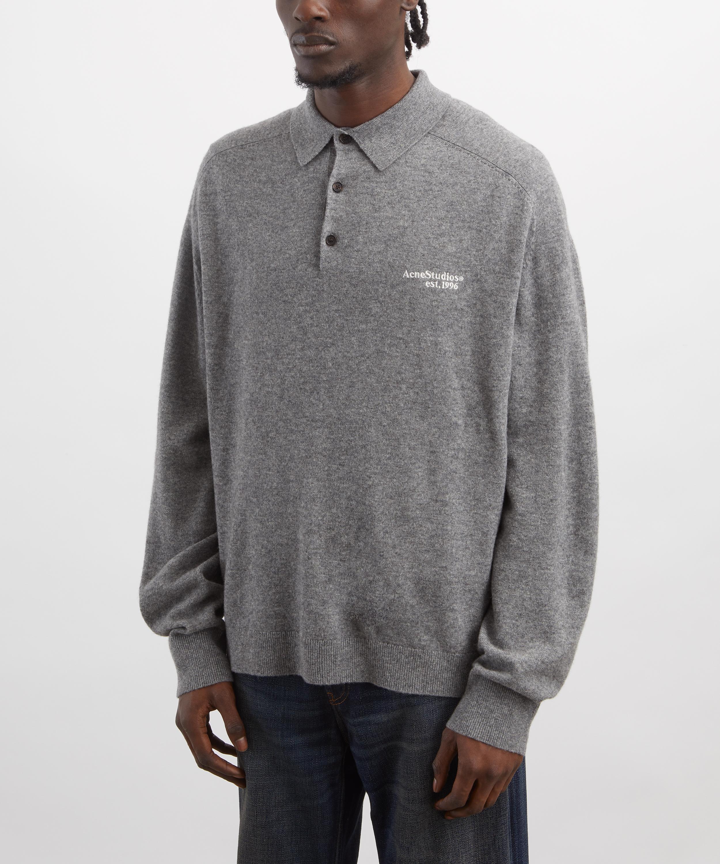 Acne Studios - Dark Grey Knit Polo&nbsp; image number 2