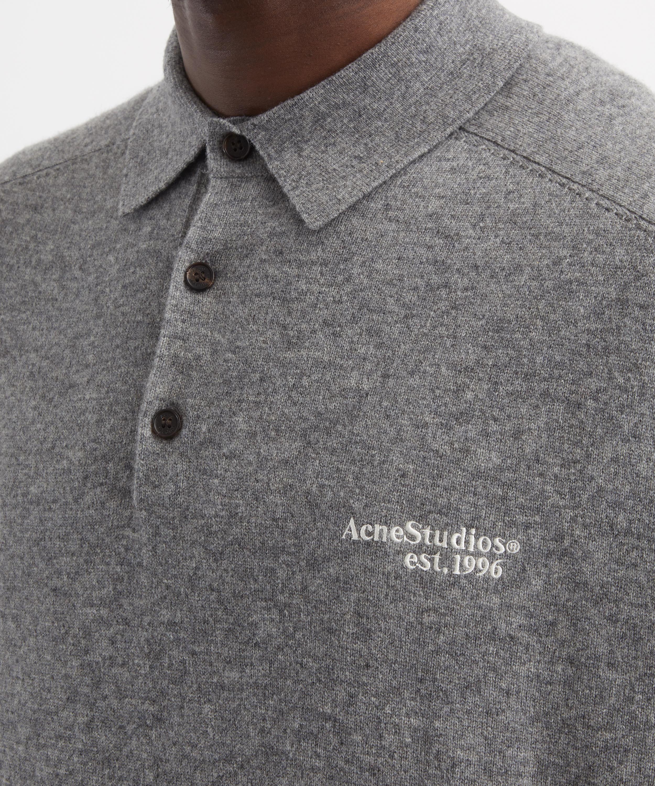 Acne Studios - Dark Grey Knit Polo&nbsp; image number 4
