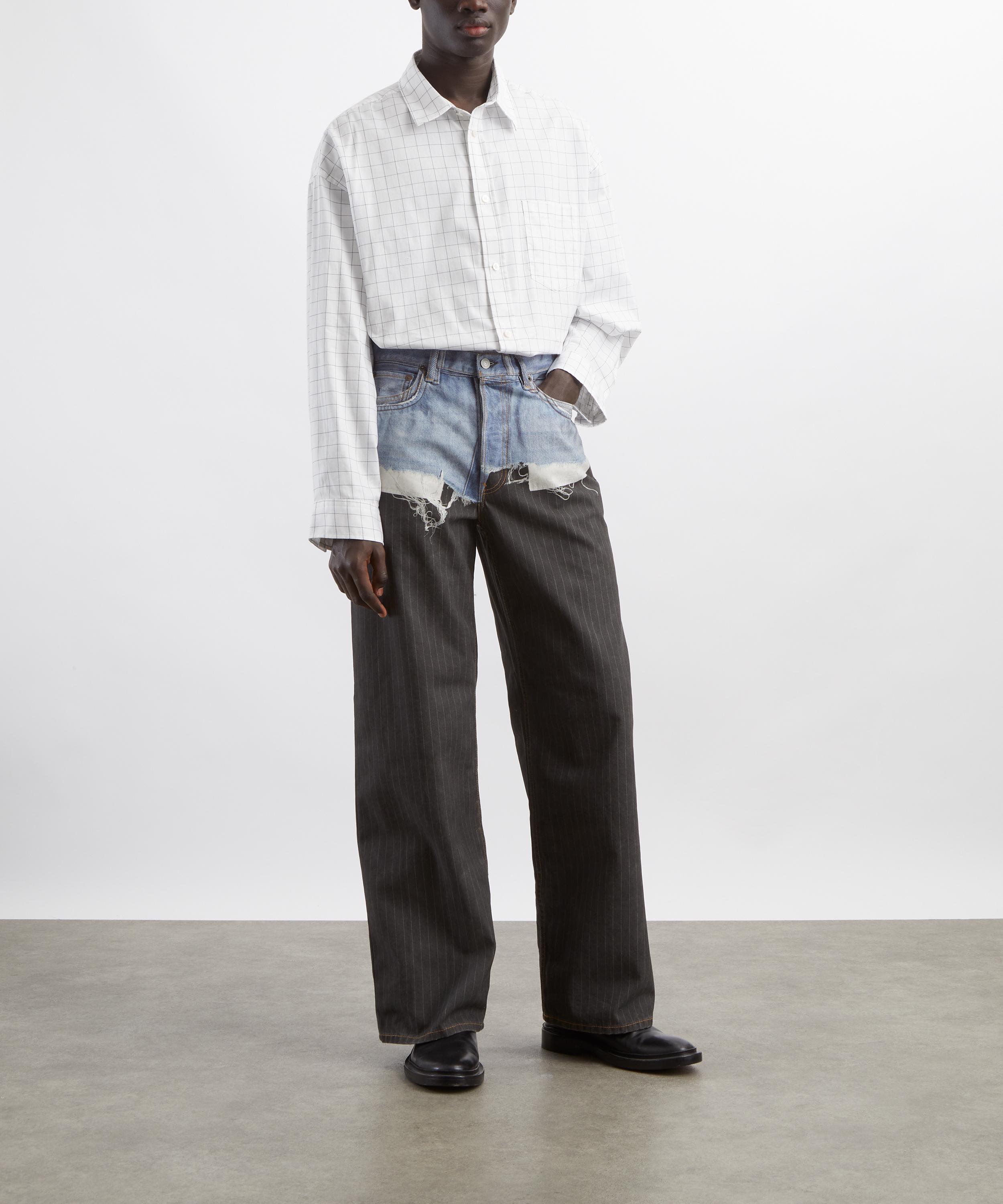 Acne Studios - Pinstripe Trompe L&rsquo;Oeil Denim Trousers image number 1