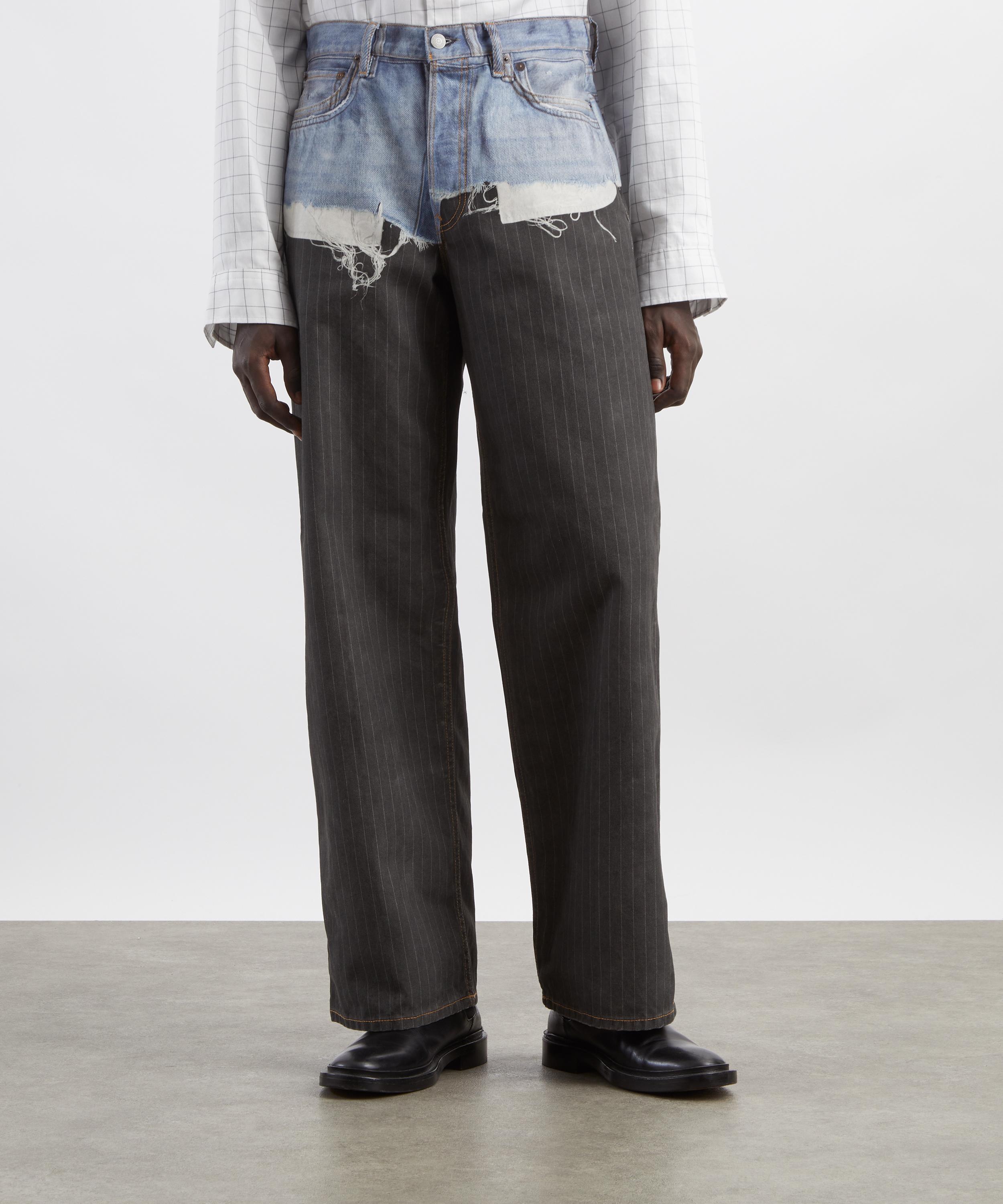 Acne Studios - Pinstripe Trompe L&rsquo;Oeil Denim Trousers image number 2