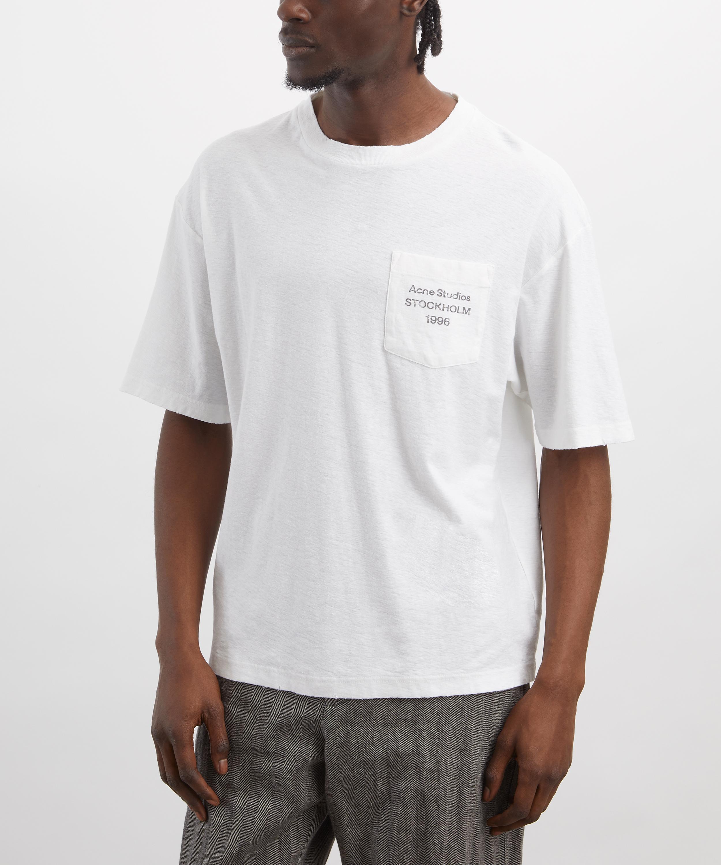 Acne Studios - Off-White Short-Sleeve 1996 Logo Pocket T-Shirt image number 2