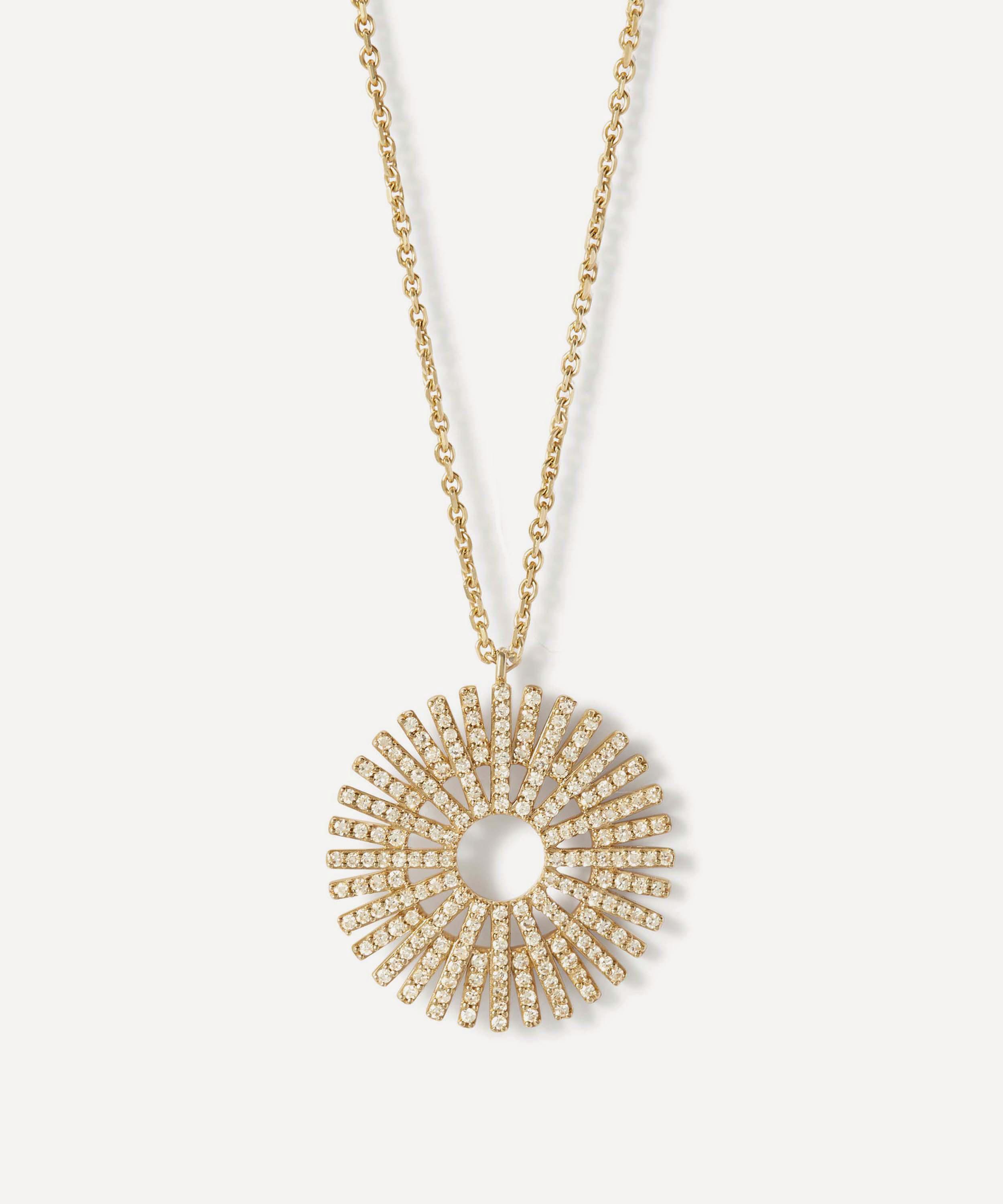Astley Clarke - 14ct Gold Large Rising Sun Pendant Necklace