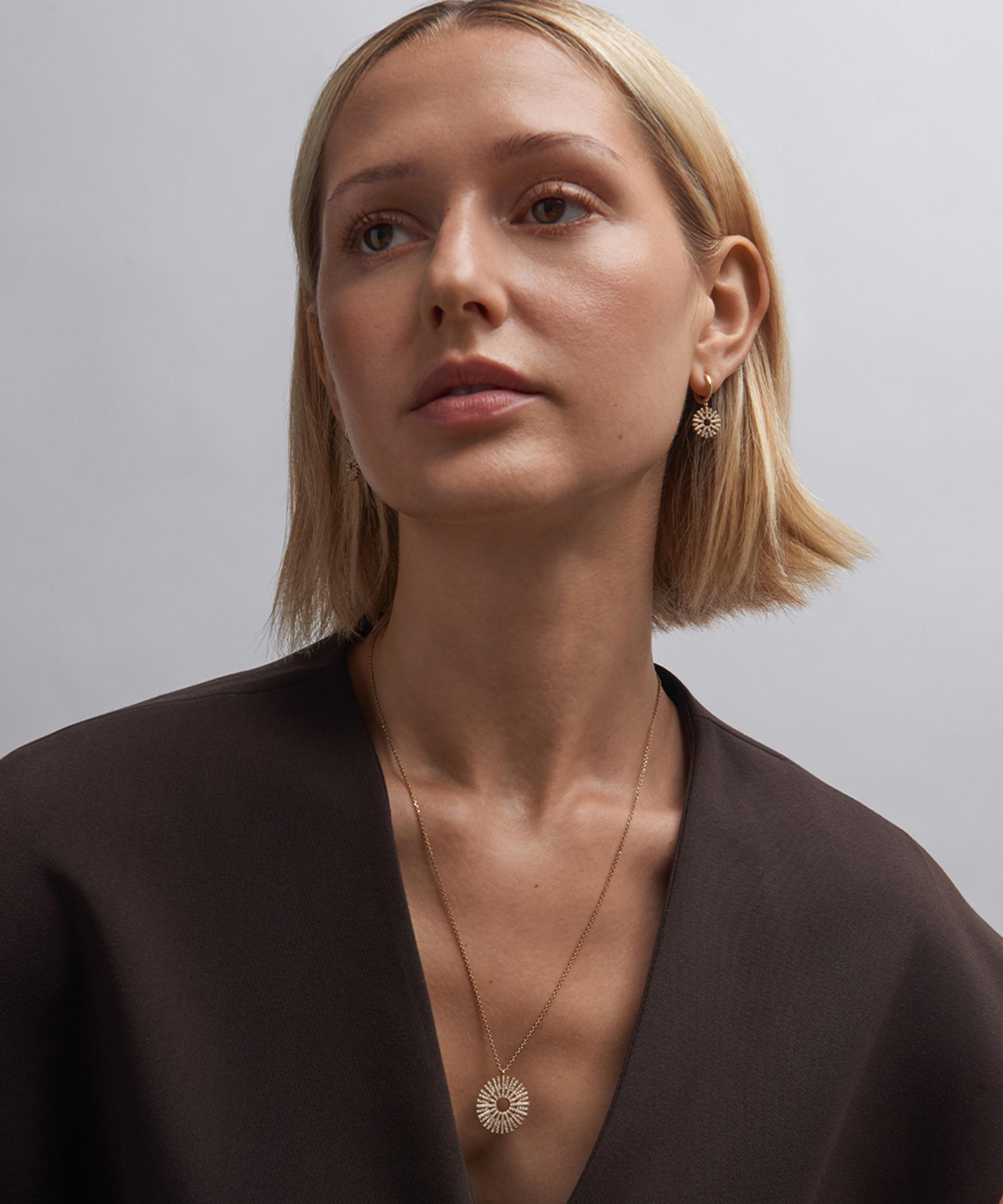 Astley Clarke - 14ct Gold Large Rising Sun Pendant Necklace image number 3