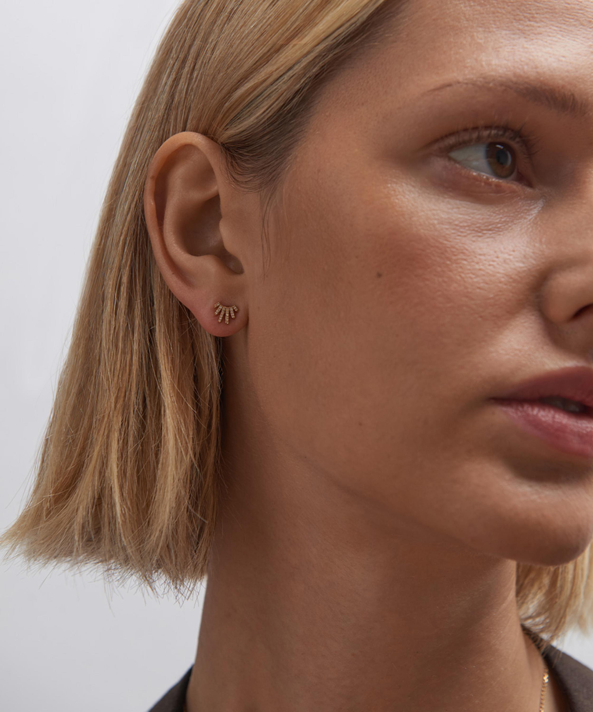 Astley Clarke - 14ct Gold Rising Sun Stud Earrings image number 2