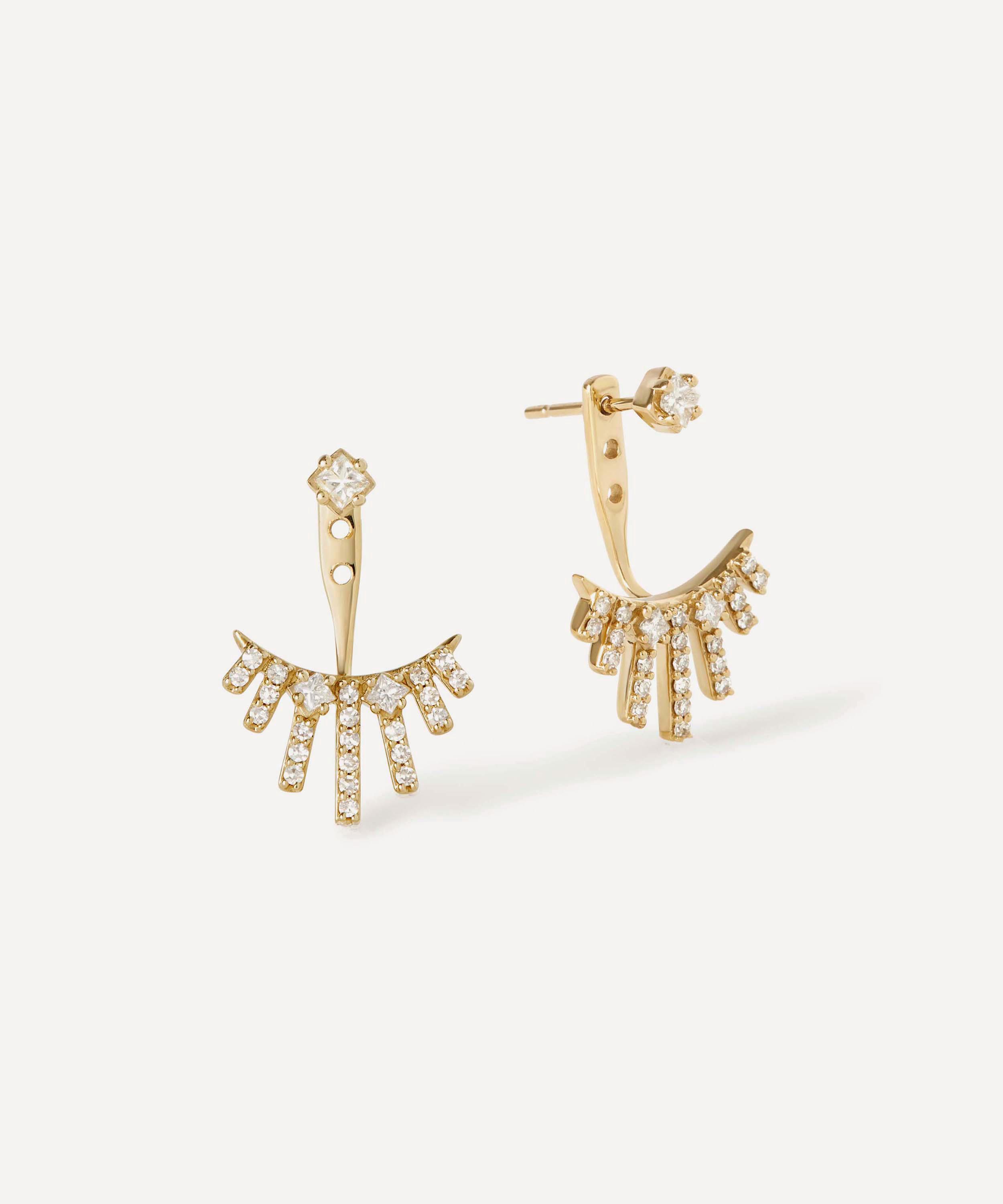 Astley Clarke - 14ct Gold Rising Sun Ray Jacket Stud Earrings