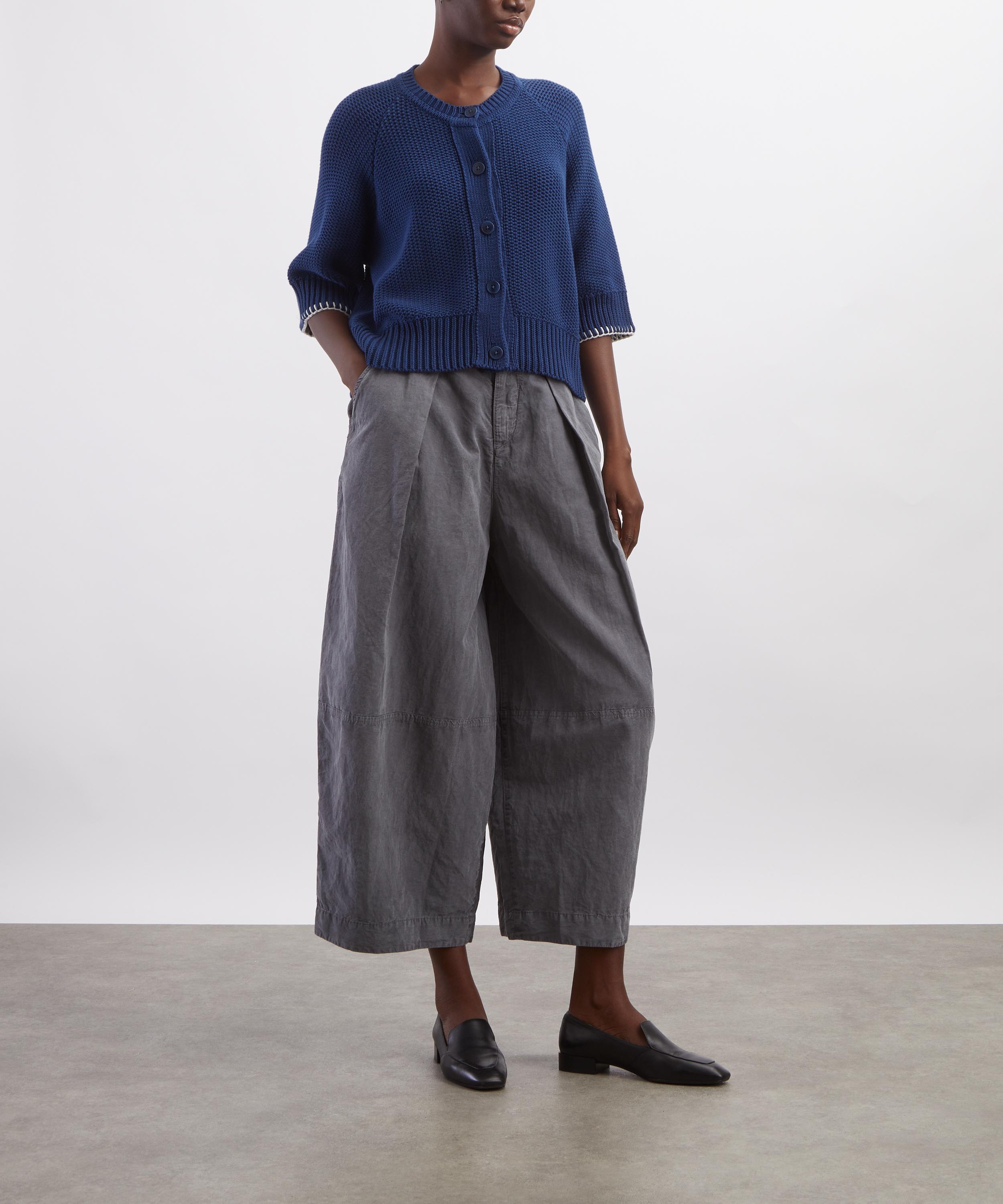 YMC - Kwai Blue Cotton Short-Sleeve Cardigan image number 1