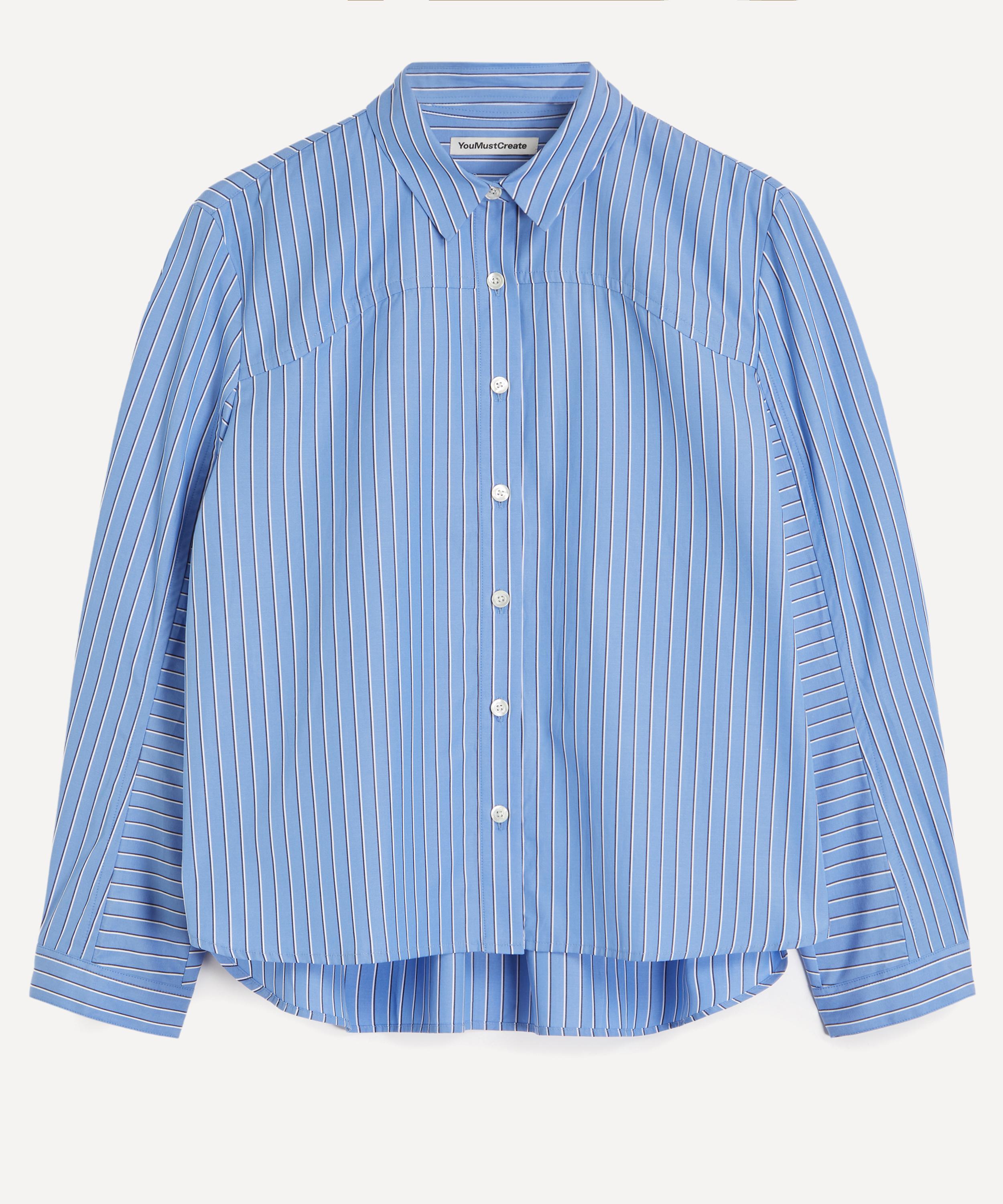 YMC - Kengo Blue Tri-Stripe Shirt