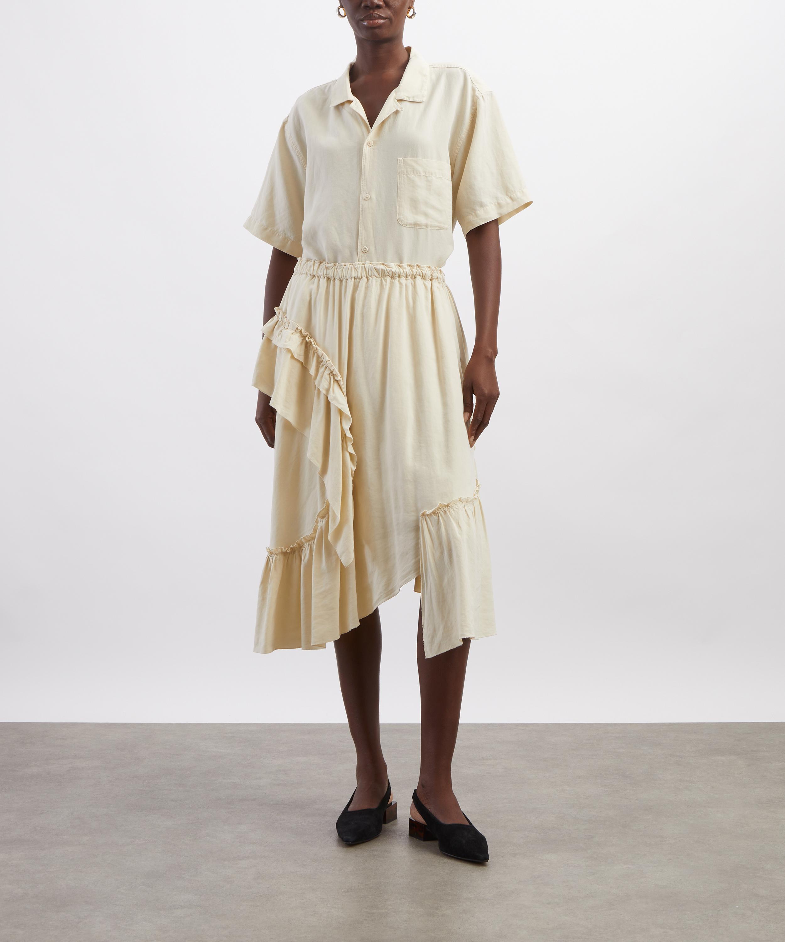 YMC - Yellow Draped Midi Skirt image number 1