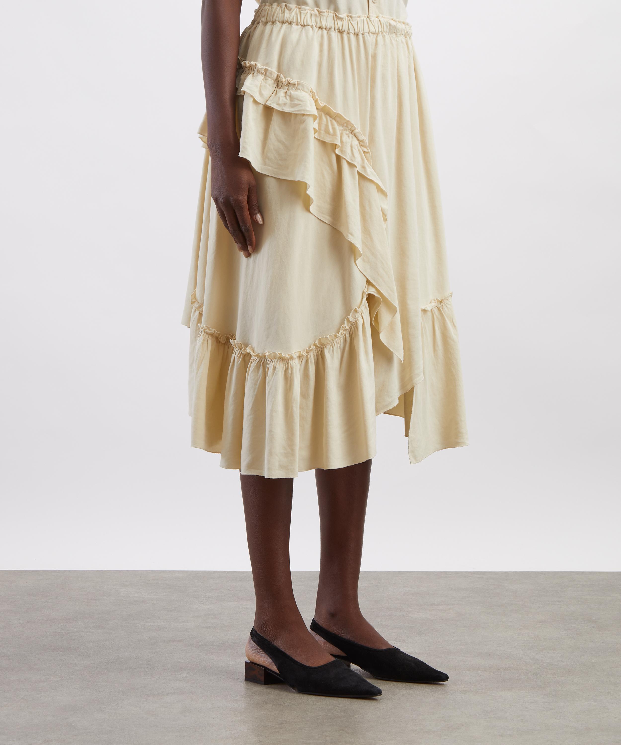 YMC - Yellow Draped Midi Skirt image number 2