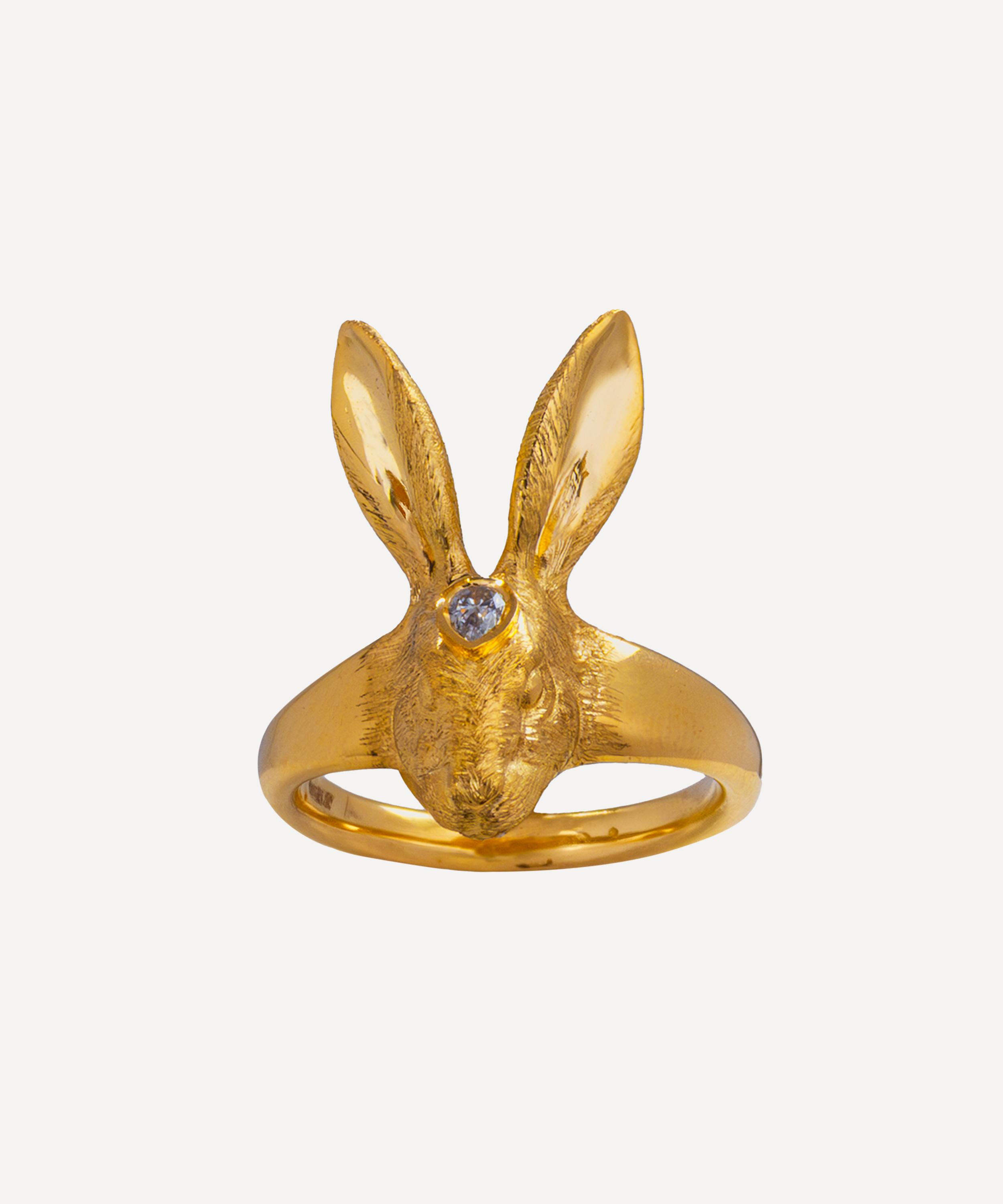 Hargreaves Stockholm - 18ct Gold Guardian Hare Ring image number 0