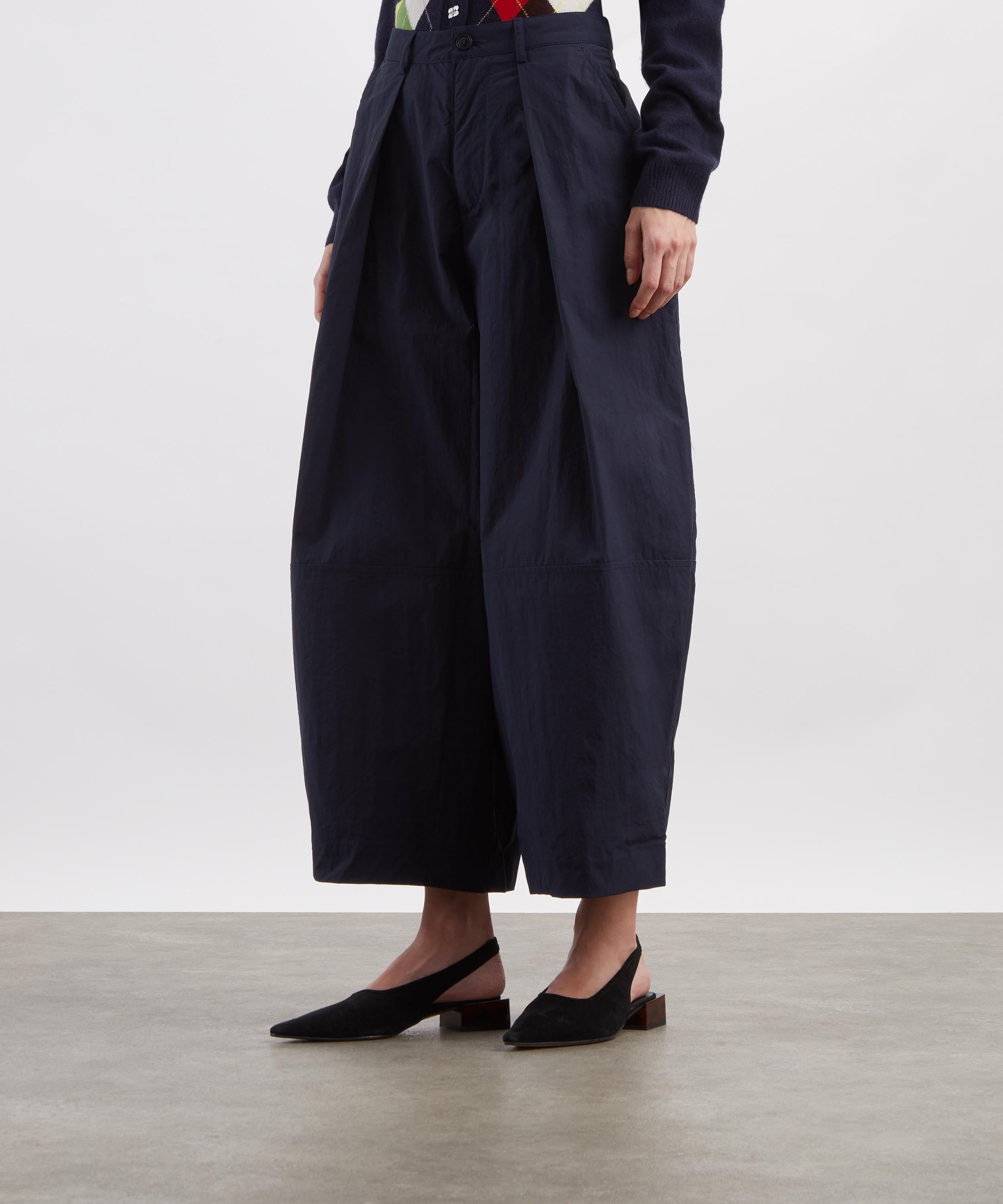 YMC - Navy Deadbeat Wide-Leg Trousers image number 2