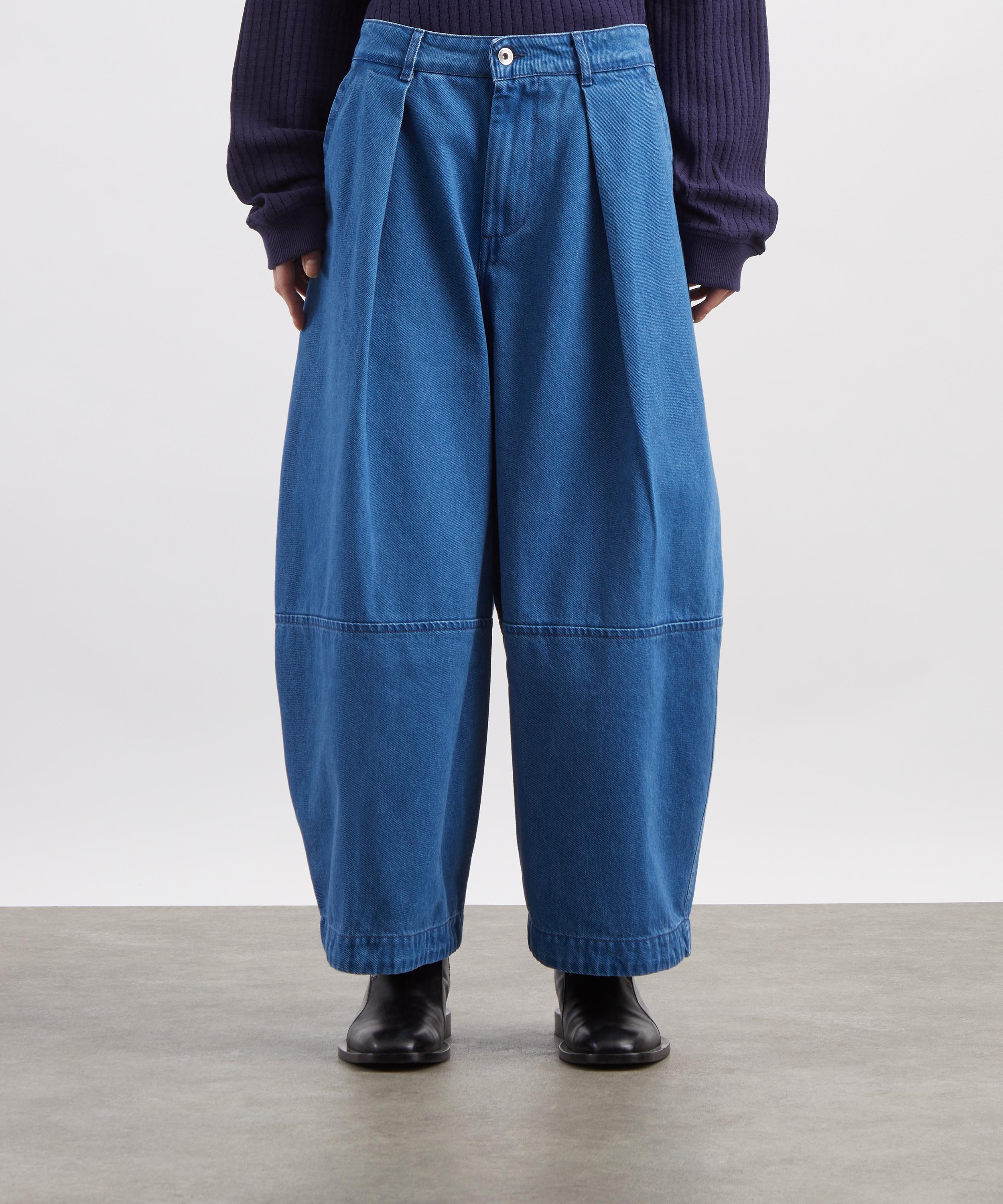 YMC - Blue Deadbeat Wide-Leg Trousers image number 2