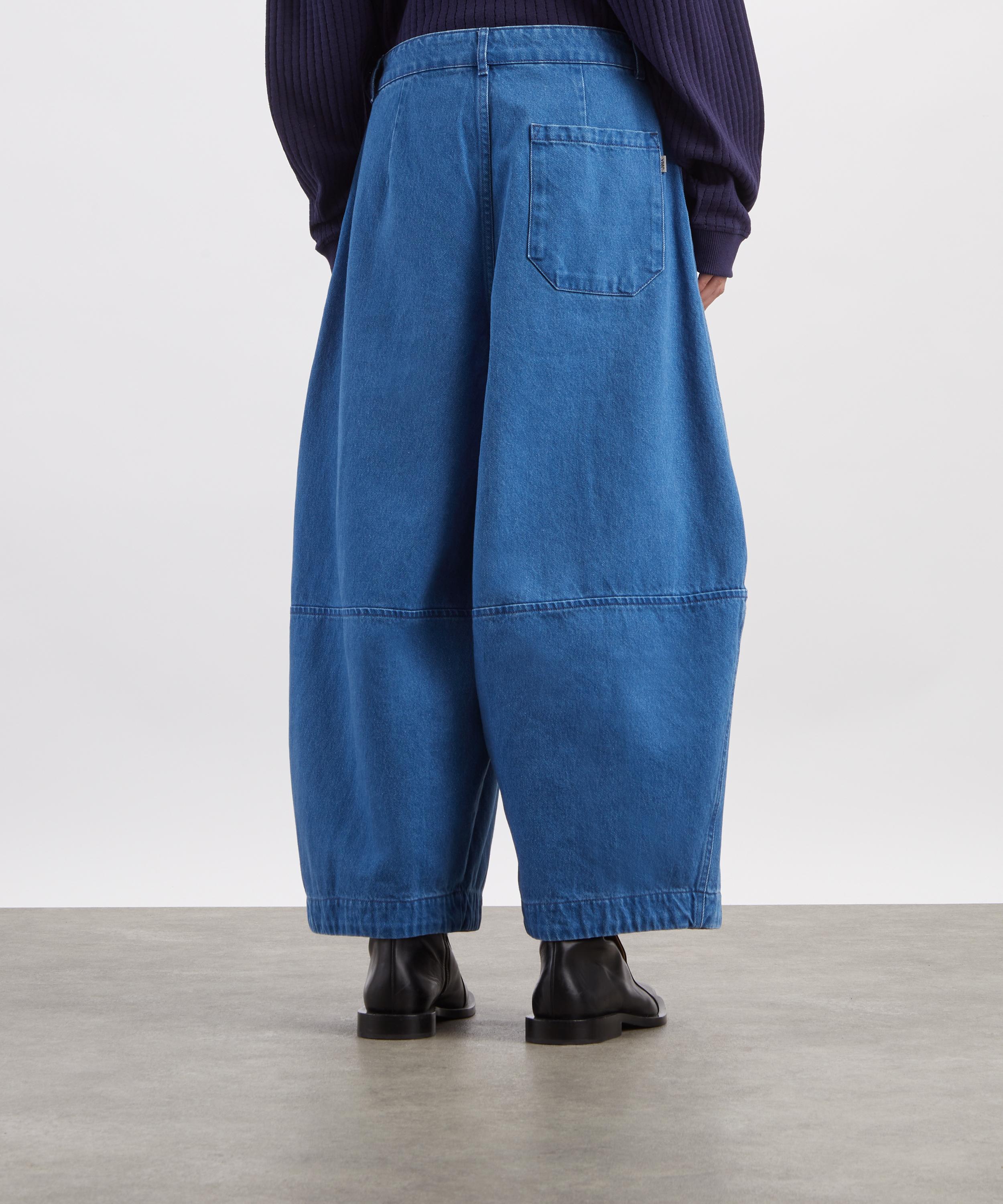 YMC - Blue Deadbeat Wide-Leg Trousers image number 3