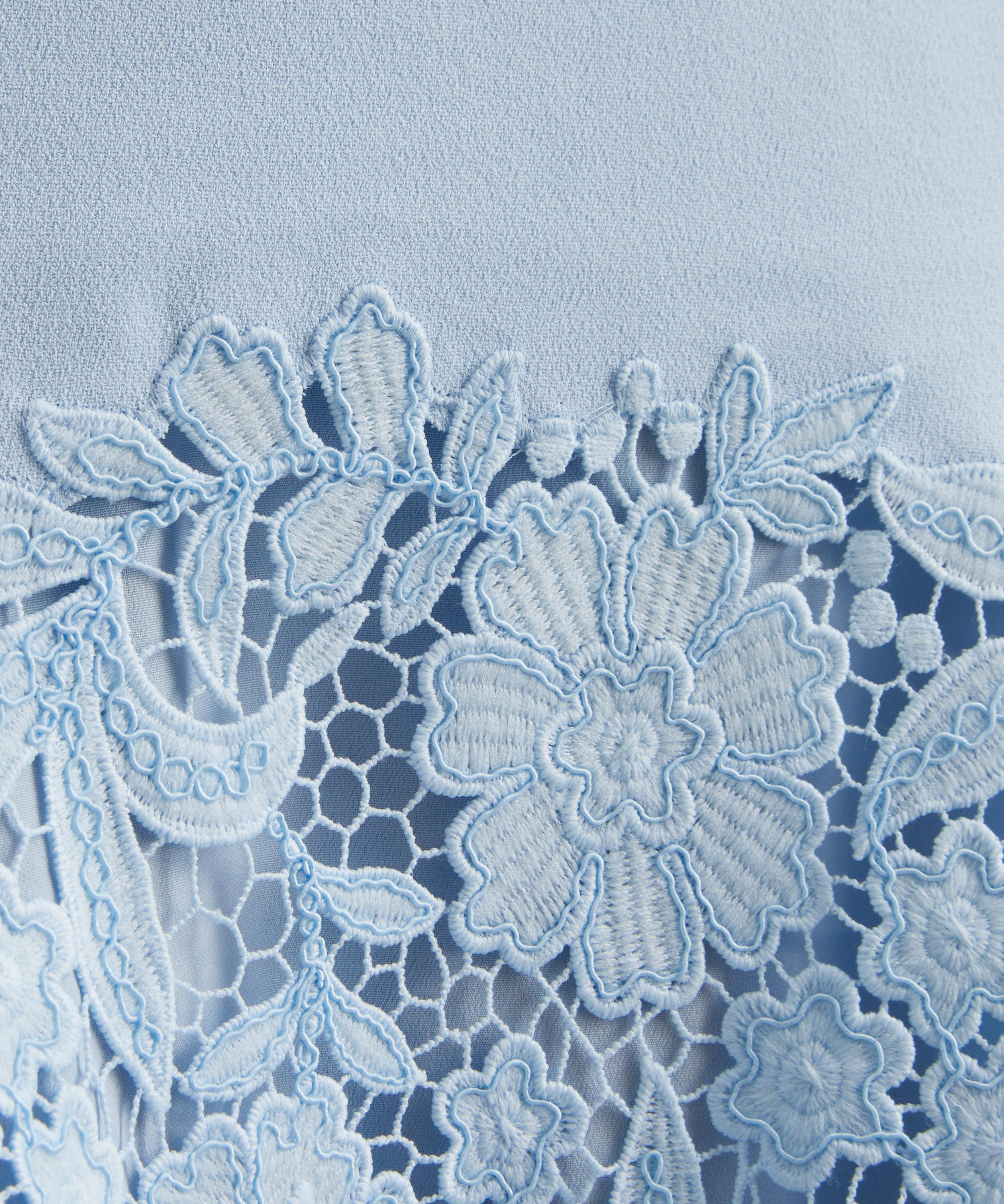 Self-Portrait - Blue Crepe Lace Midi Dress image number 4