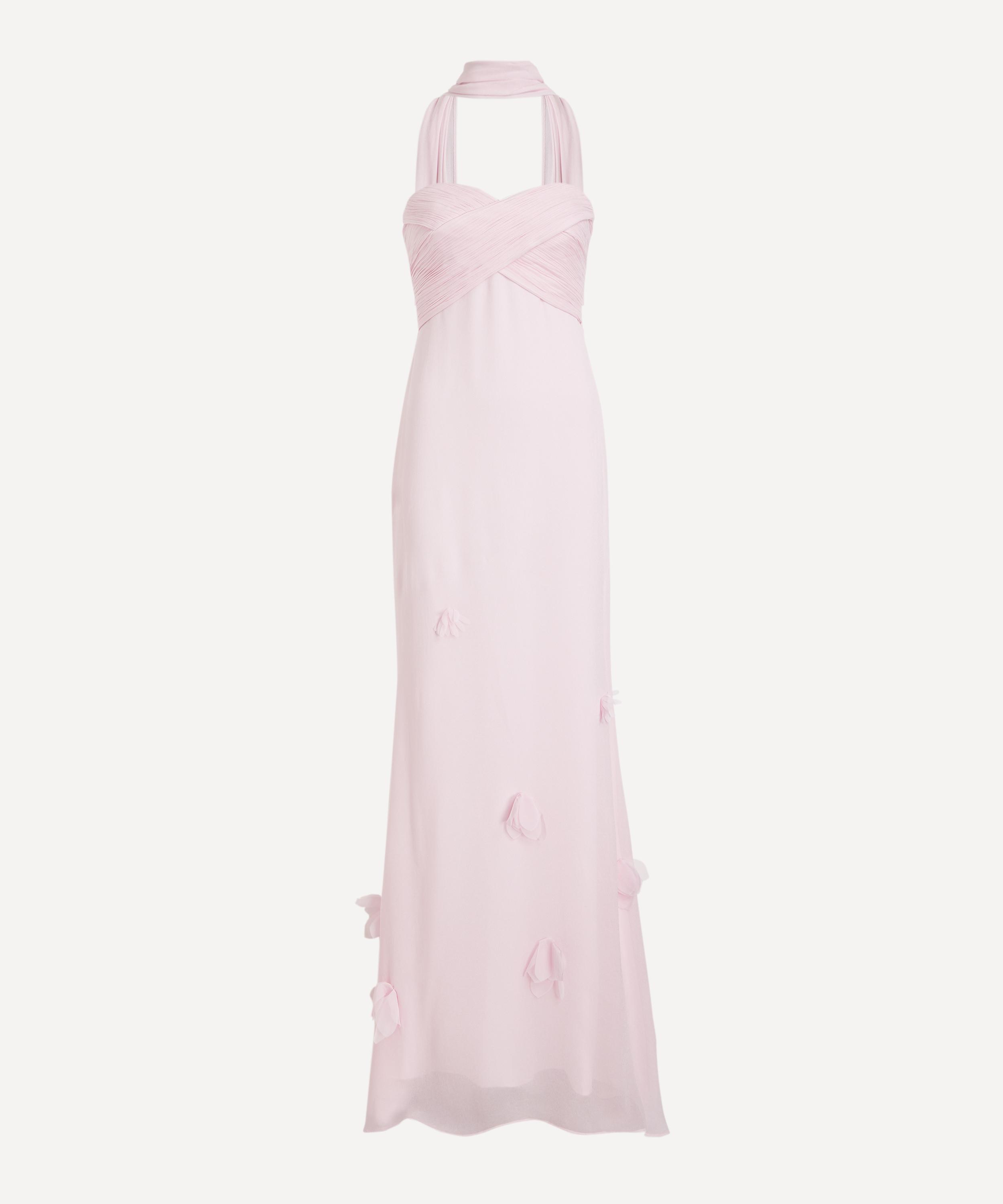 Self-Portrait - Pink Georgette Scarf Maxi Dress