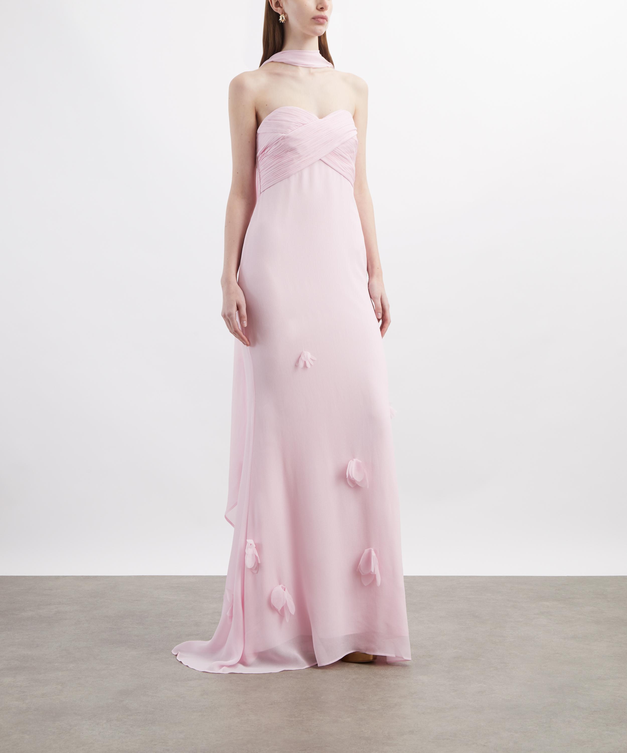 Self-Portrait - Pink Georgette Scarf Maxi Dress image number 2