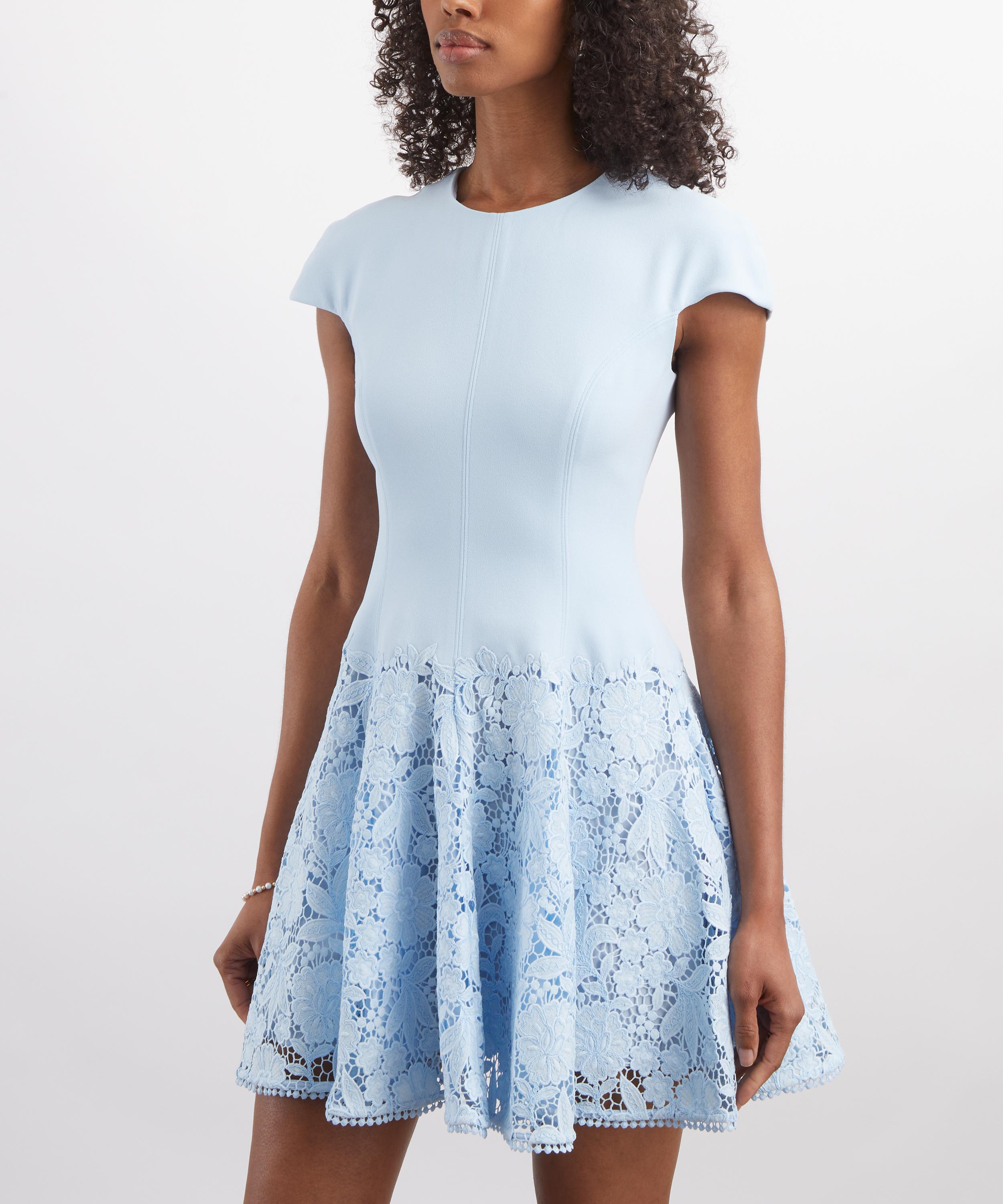 Self-Portrait Blue Crepe Lace Mini Dress | Liberty