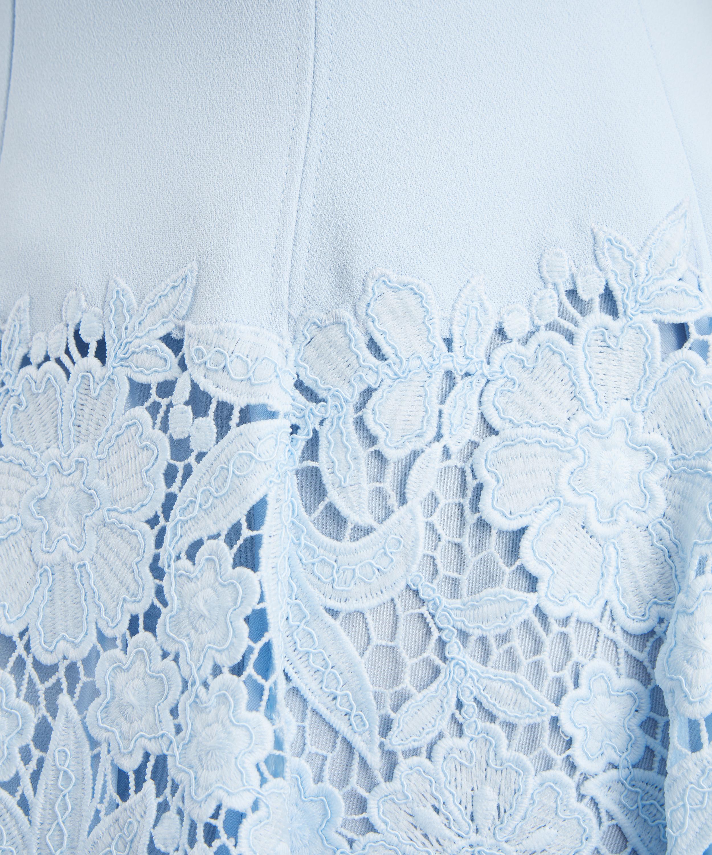 Self-Portrait Blue Crepe Lace Mini Dress | Liberty