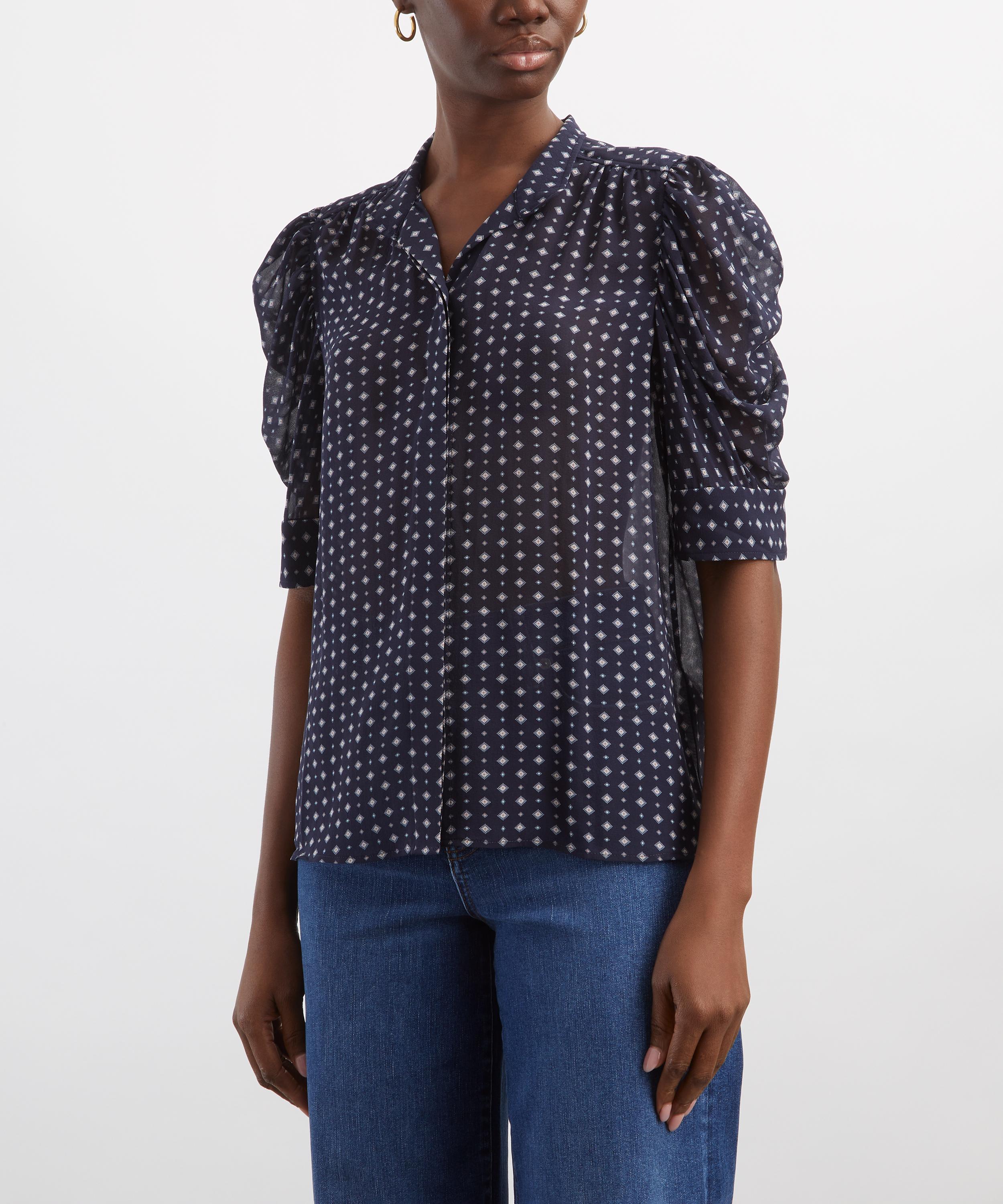 Frame - Gillian Tie Print Silk Shirt image number 2