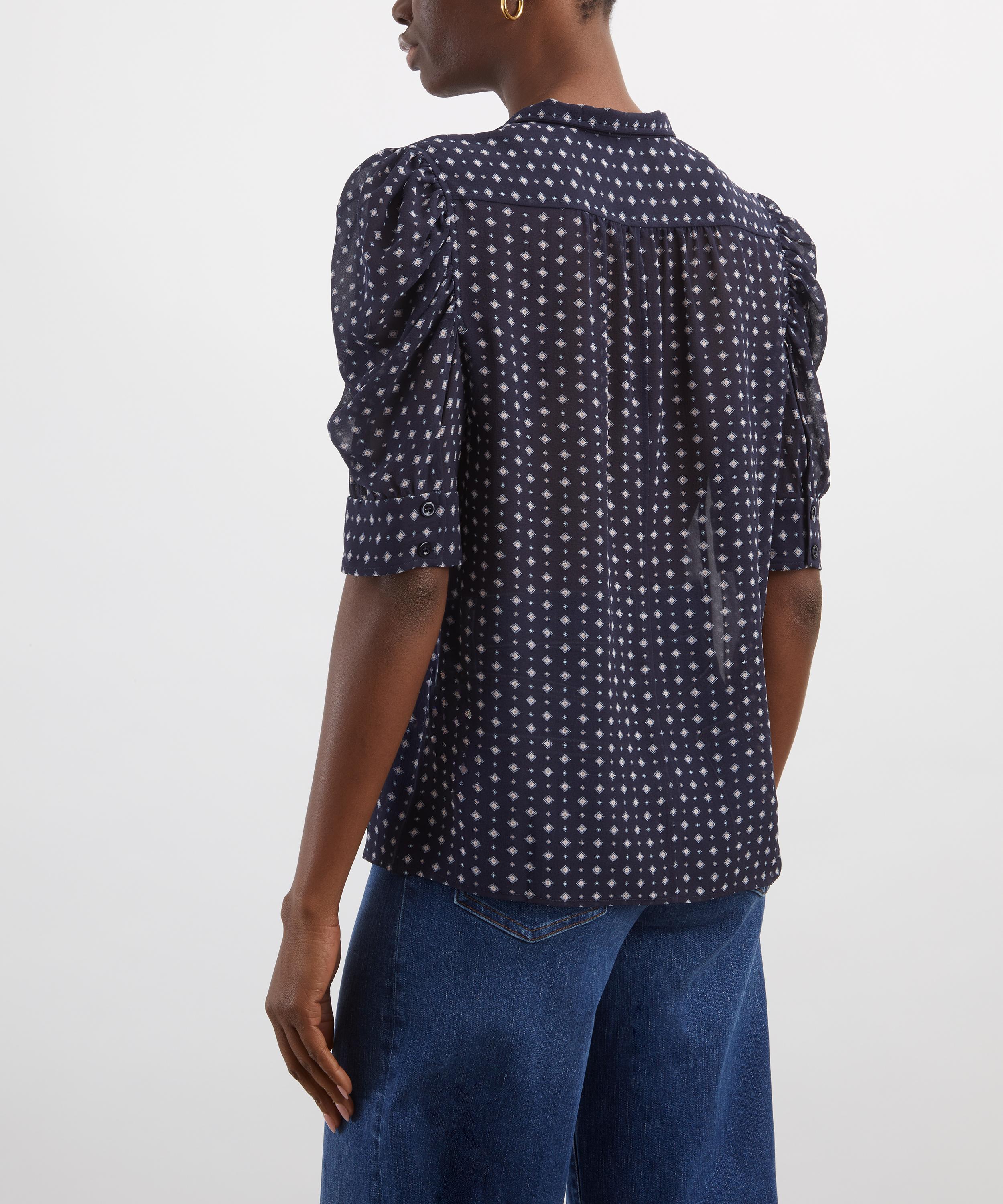 Frame - Gillian Tie Print Silk Shirt image number 3