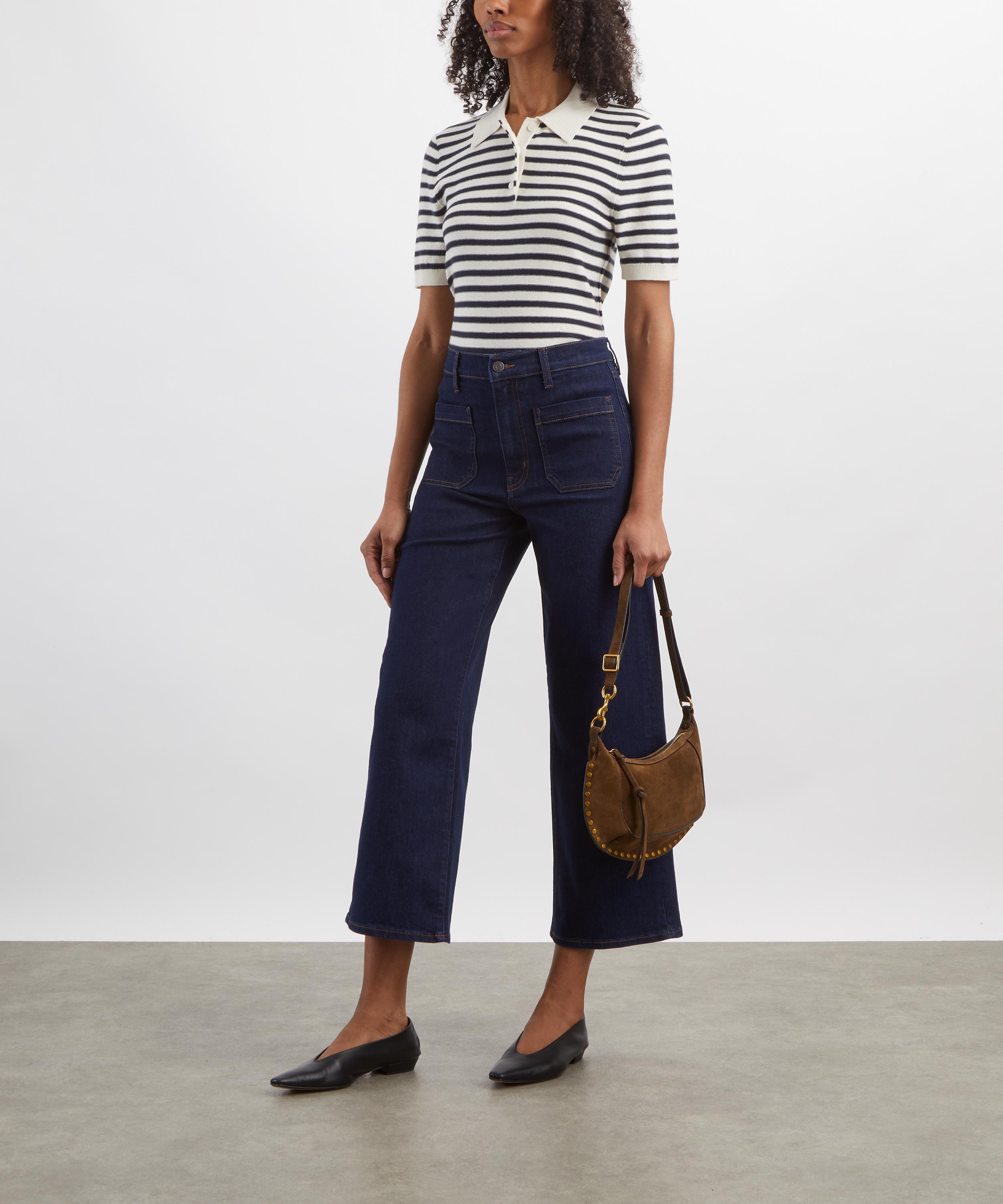 Frame - Anchor High-Waisted Wide Jeans in Cicero image number 1