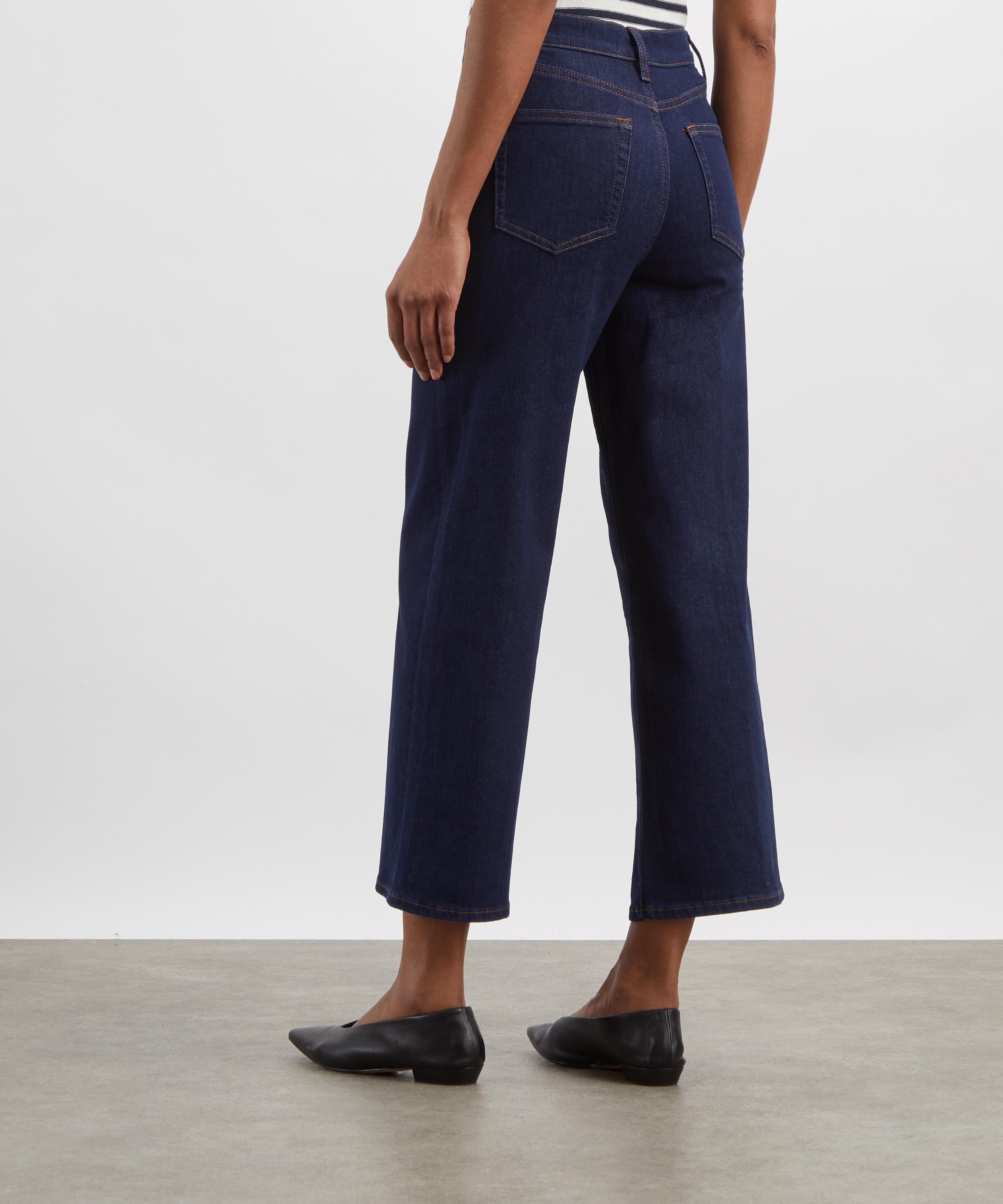 Frame - Anchor High-Waisted Wide Jeans in Cicero image number 3
