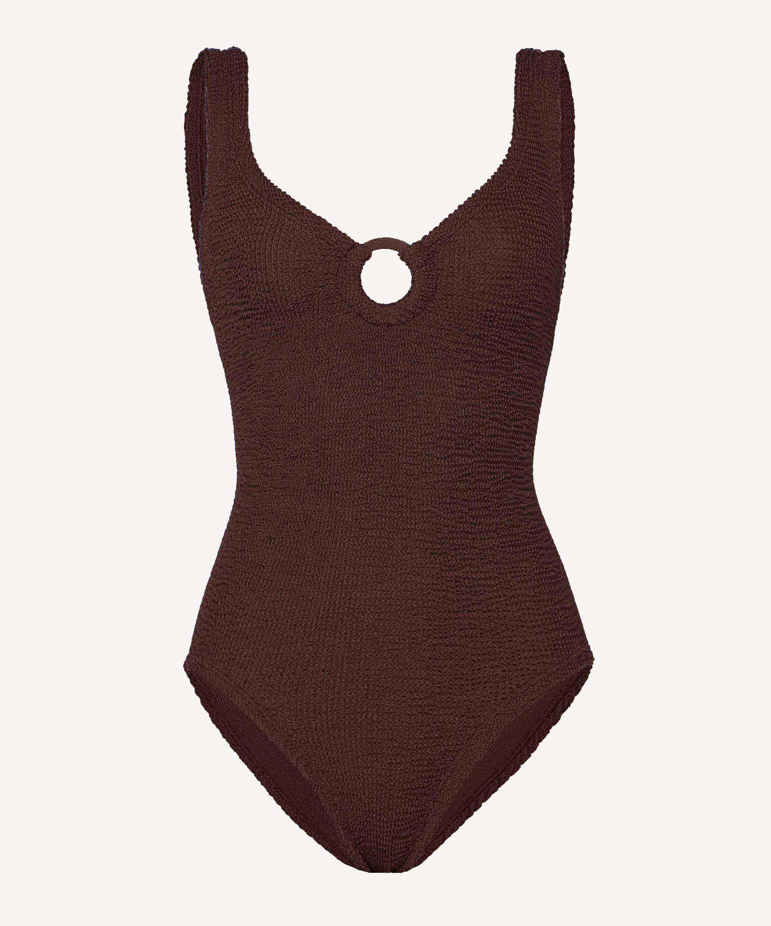 Hunza G - Coverage Celine Swimsuit with Tonal Hoops