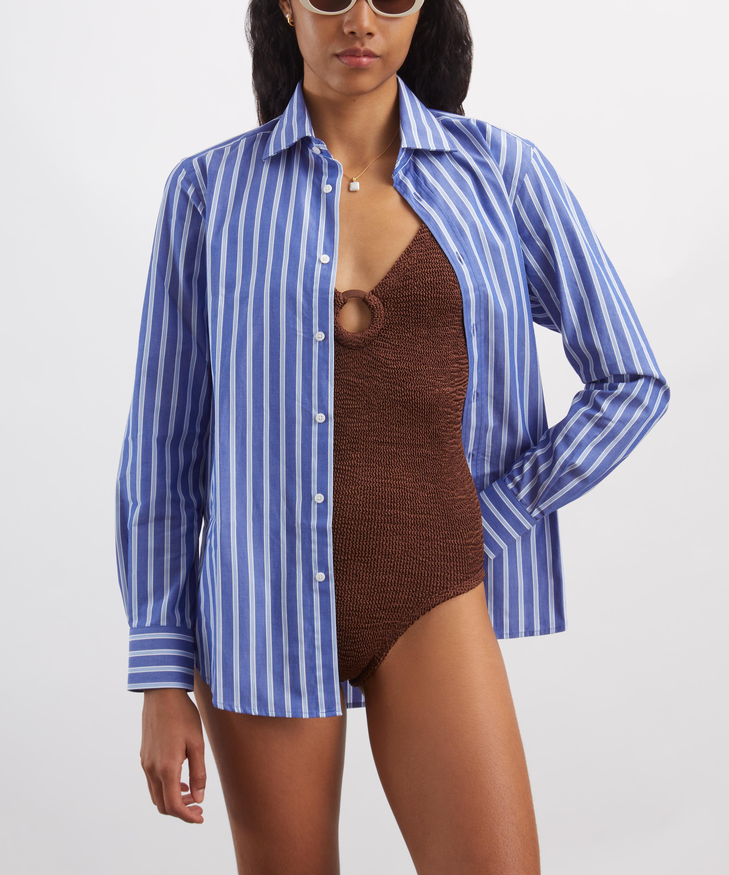 Hunza G - Coverage Celine Swimsuit with Tonal Hoops image number 1