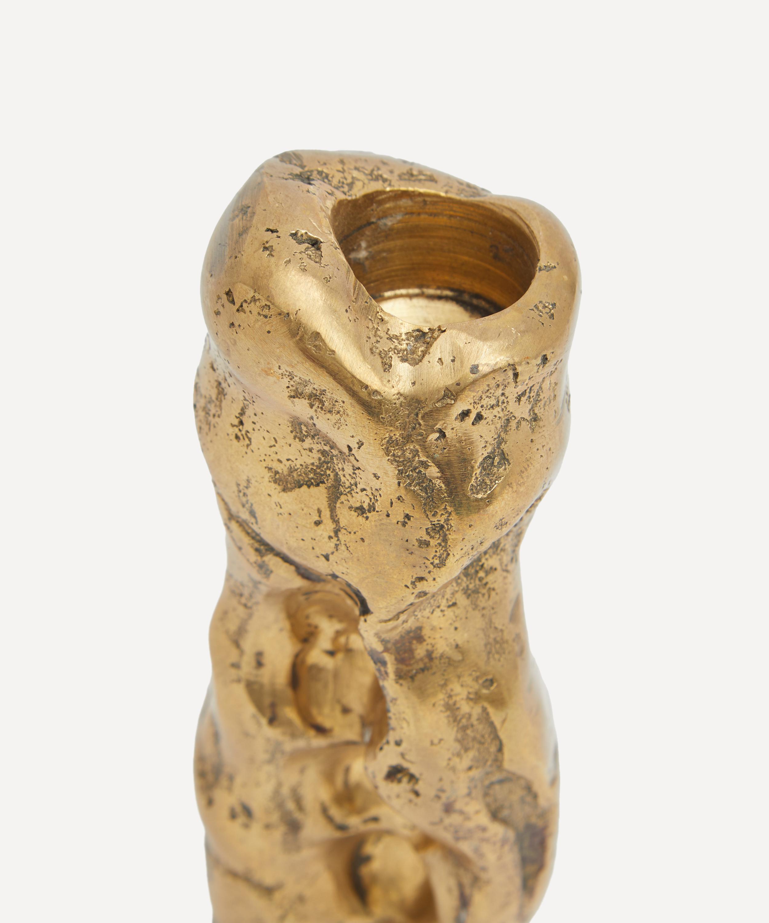 Moro - Finger Print Brass Medium Candleholder image number 3