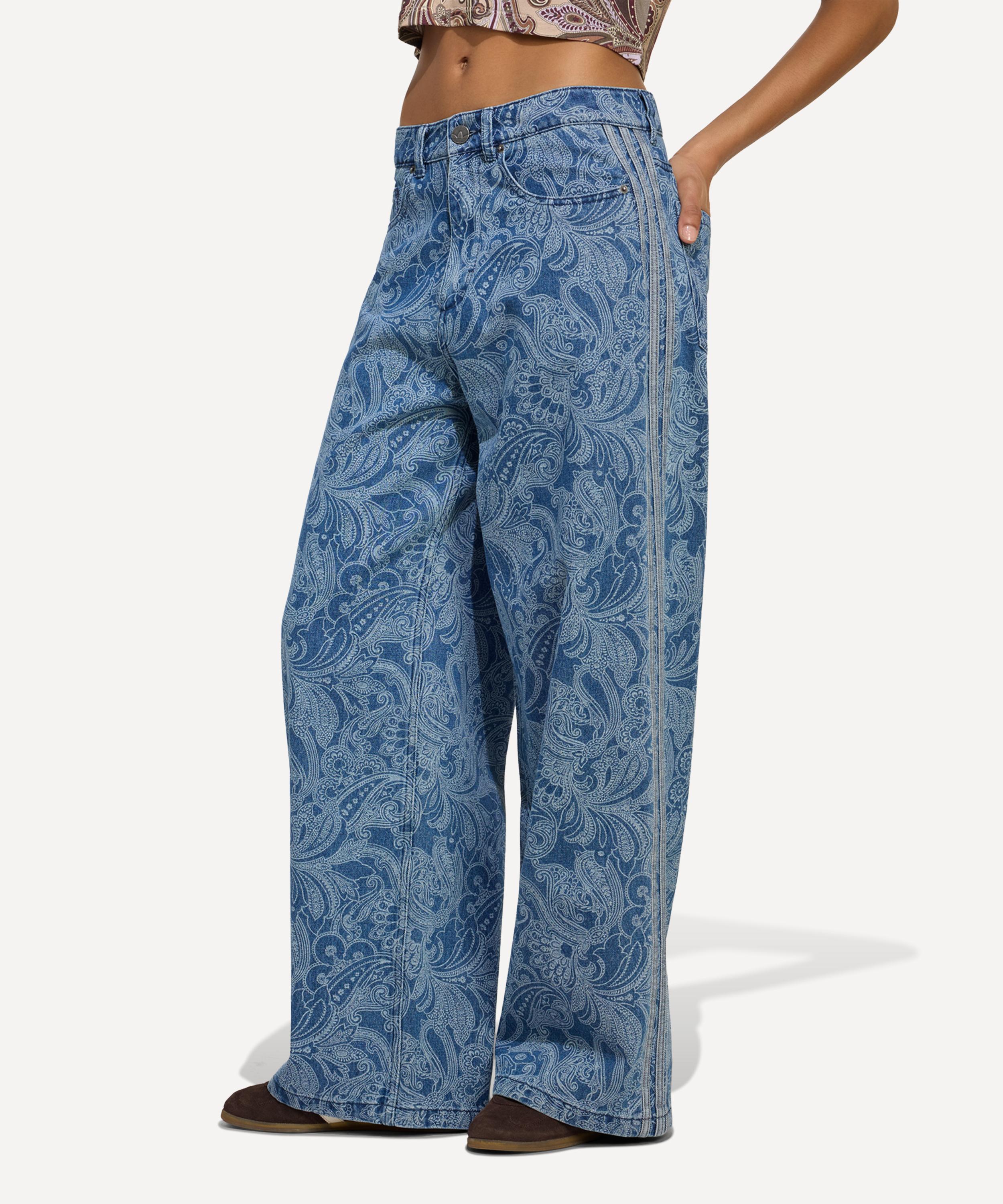 Adidas - x Liberty London Firebird Mid-Rise Straight Denim Trousers image number 1