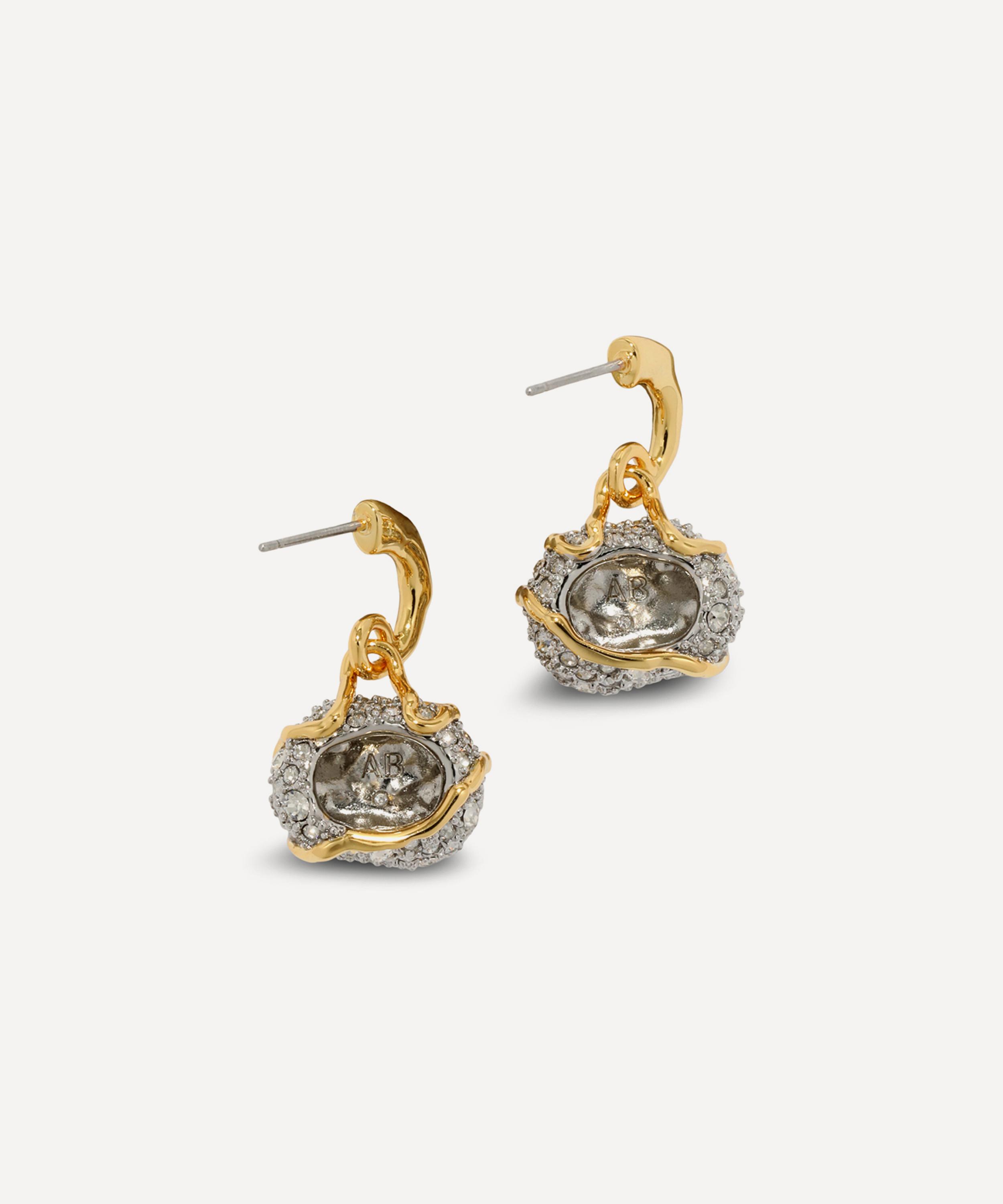 Alexis Bittar - 14ct Gold-Plated Solanales Crystal Petite Pebble Hoop Earrings image number 1