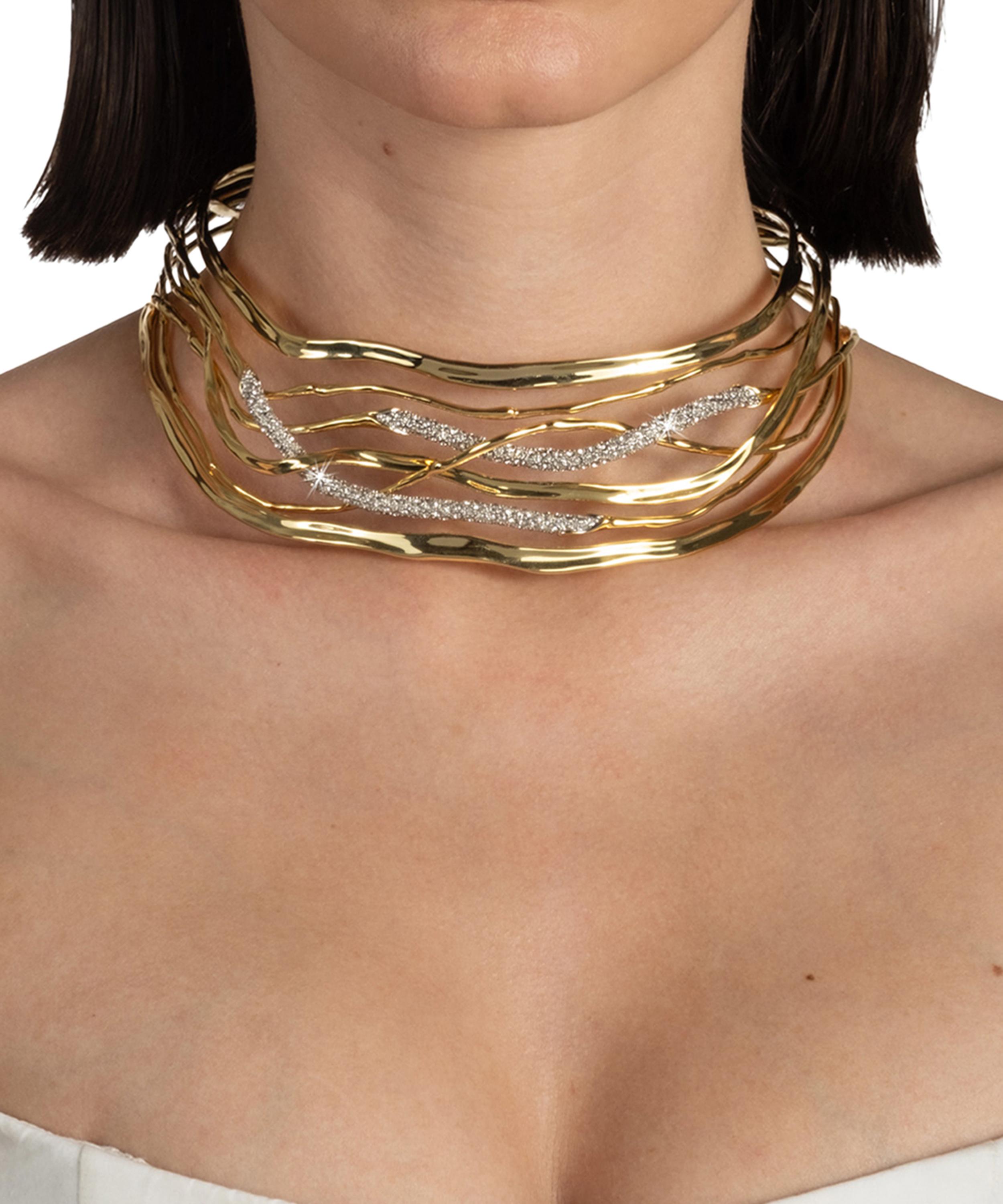 Alexis Bittar - 14ct Gold-Plated Solanales Crystal Woven Collar Necklace image number 1