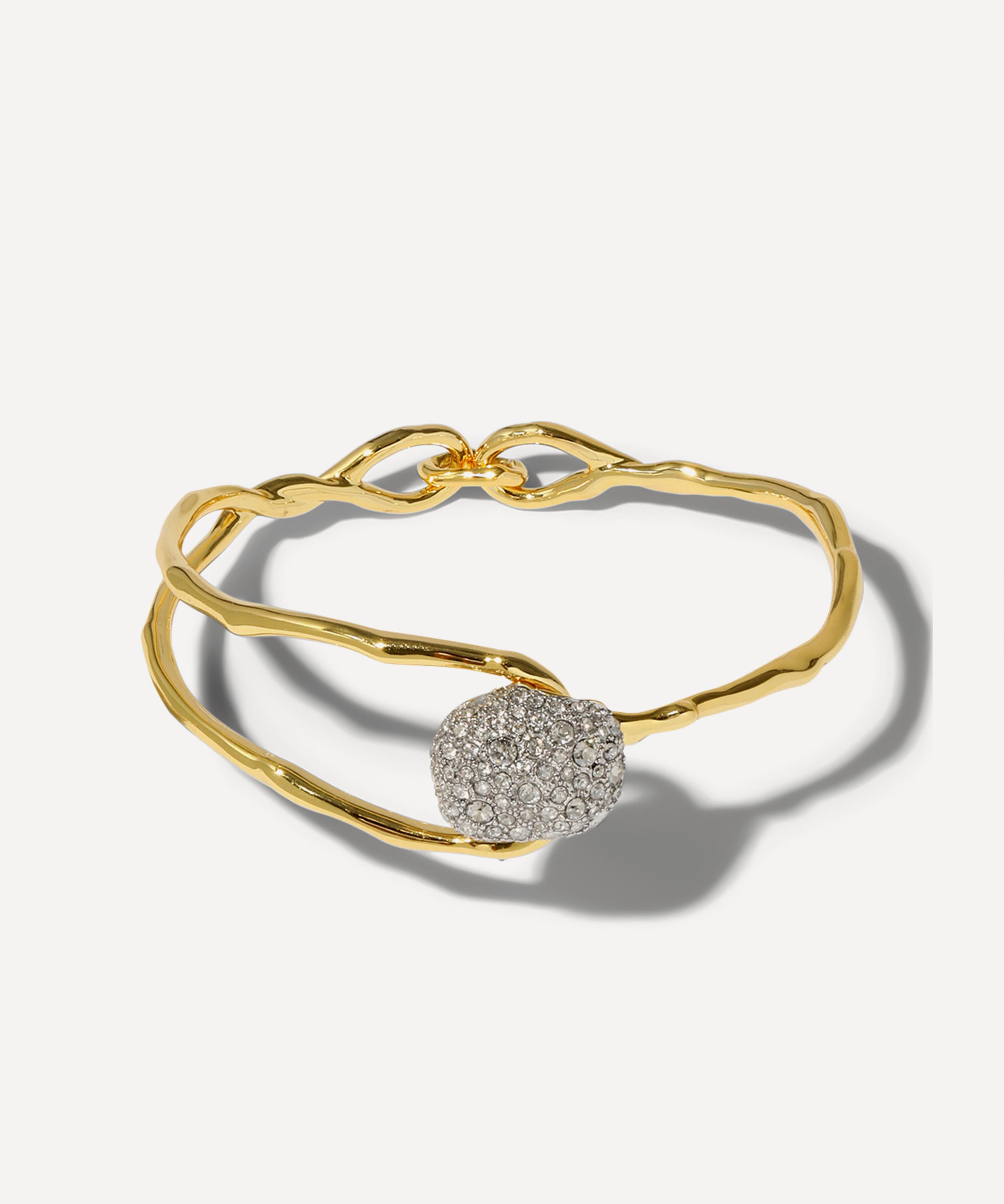 Alexis Bittar - 14ct Gold-Plated Solanales Crystal Pebble Clasp Cuff Bracelet