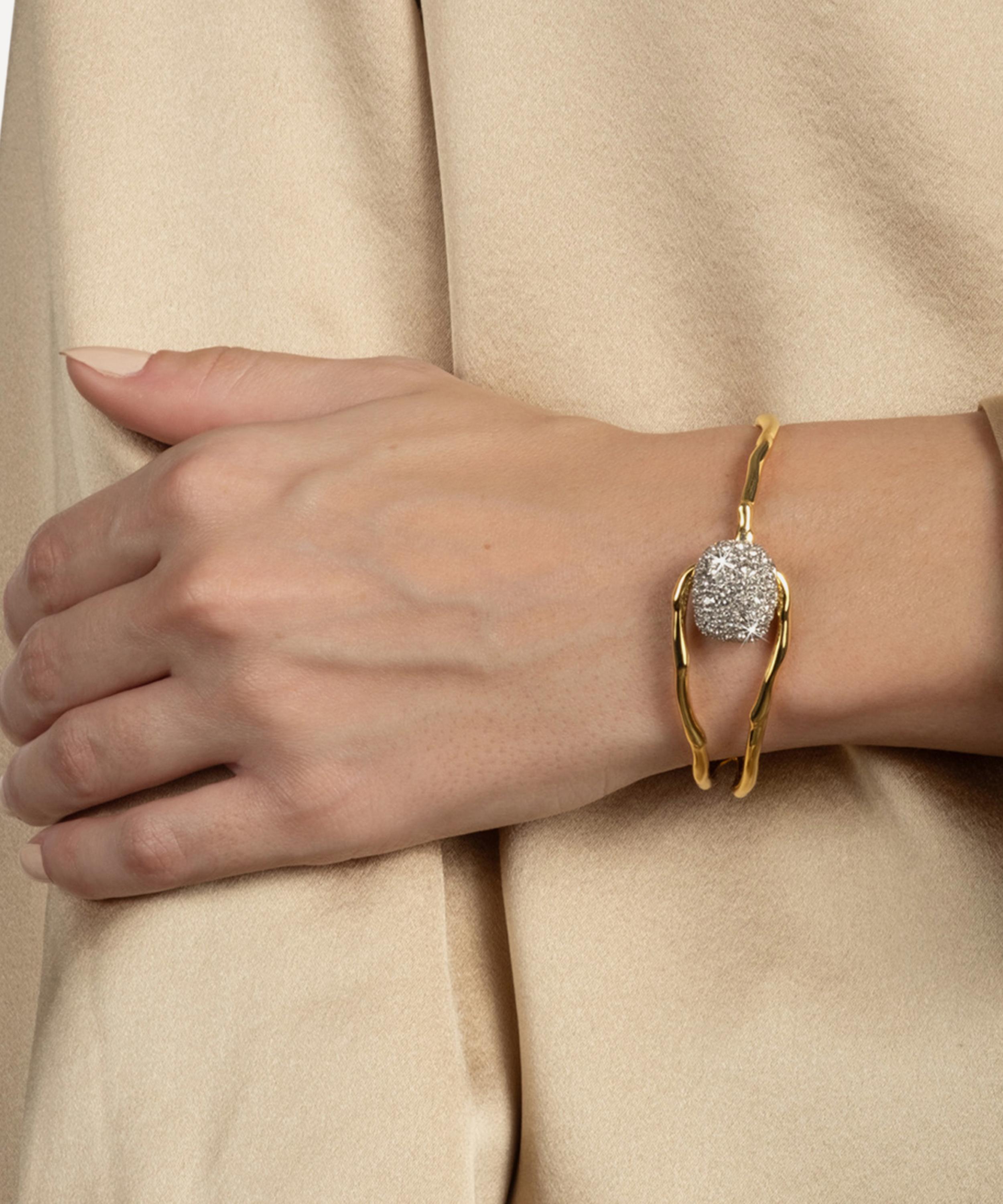Alexis Bittar - 14ct Gold-Plated Solanales Crystal Pebble Clasp Cuff Bracelet image number 1