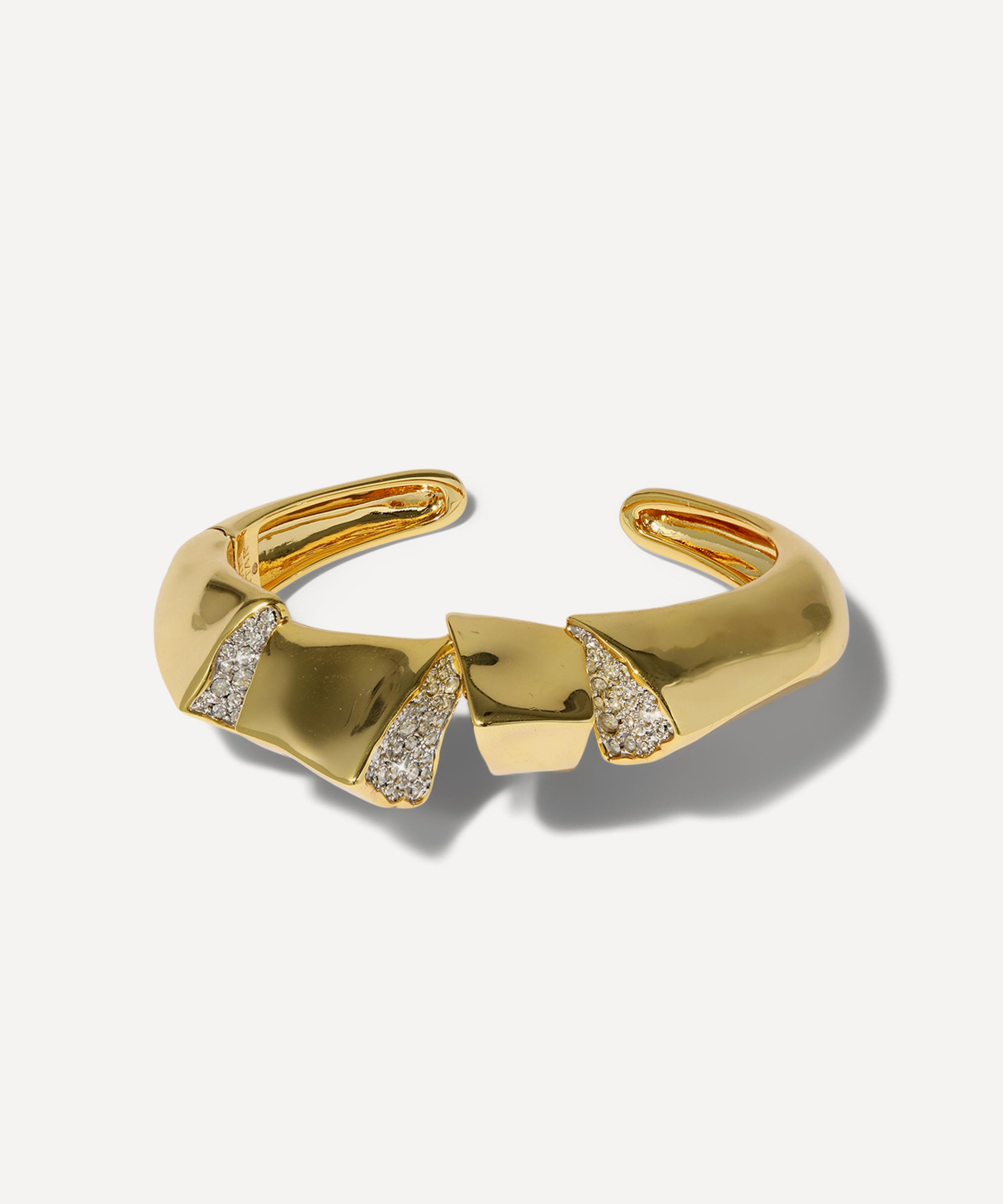 Alexis Bittar - 14ct Gold-Plated Solanales Crystal Fragment Hinge Cuff Bracelet